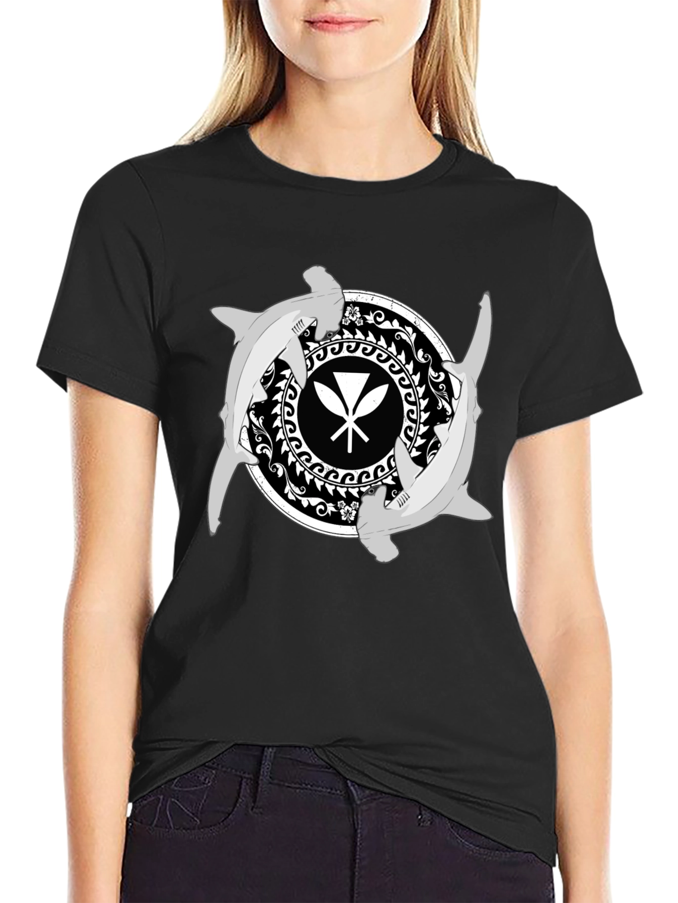 Hammerhead Shark Hawaiian Paddles T-Shirt