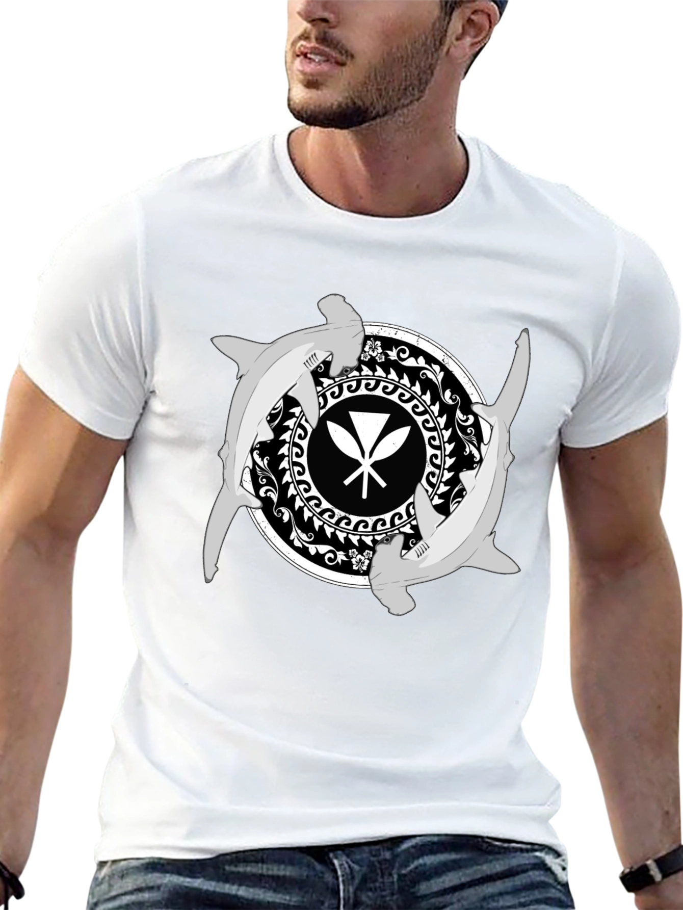 Hammerhead Shark Hawaiian Paddles T-Shirt