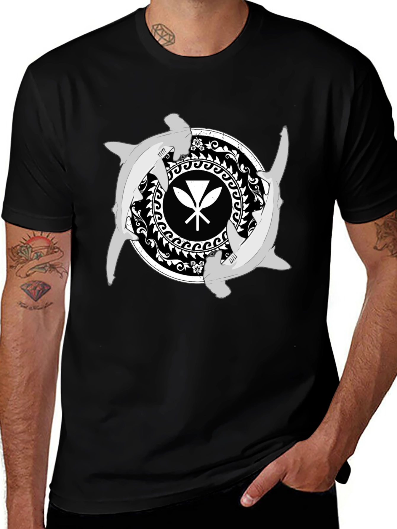 Hammerhead Shark Hawaiian Paddles T-Shirt