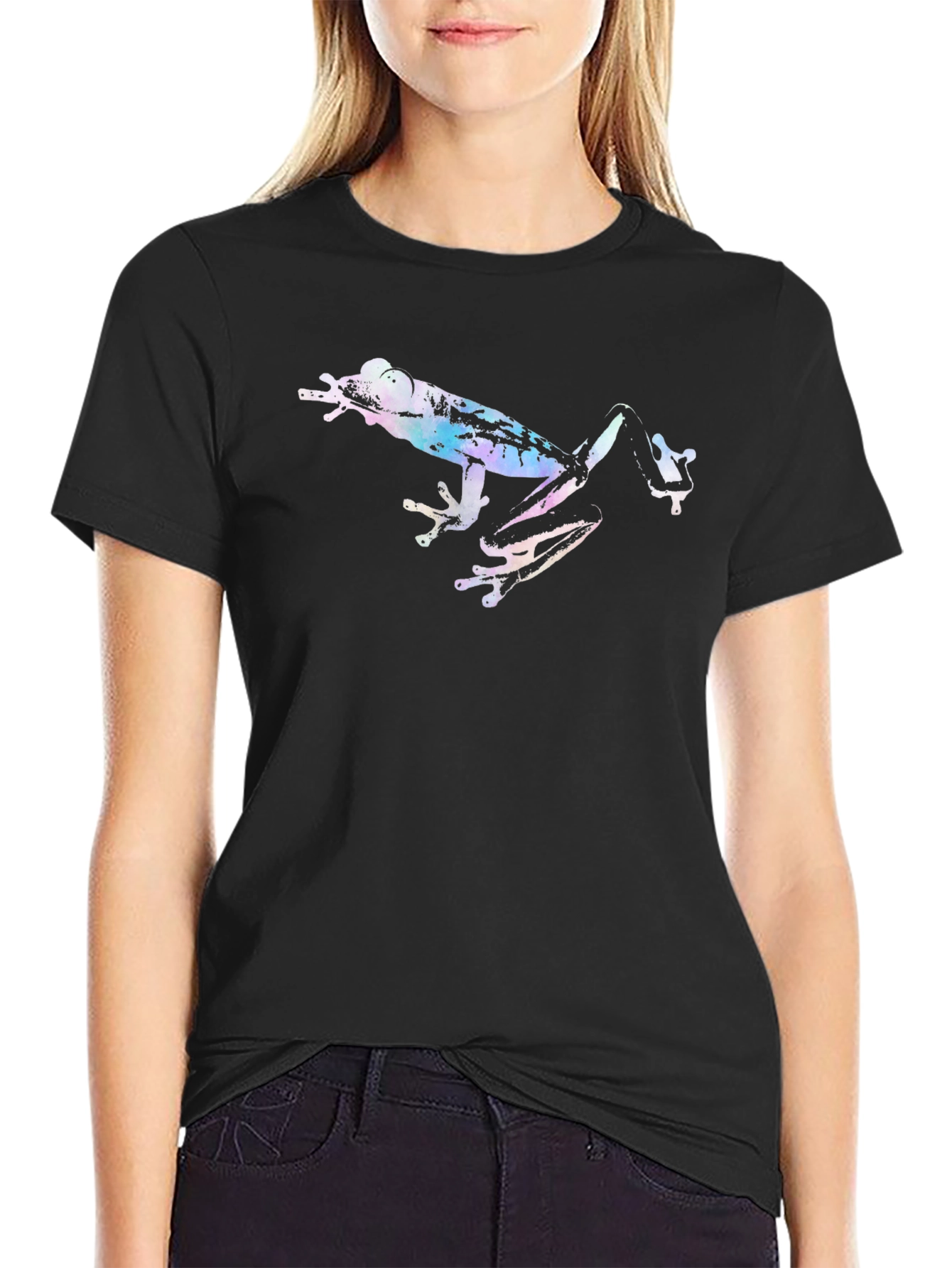 Funky Frog Tee - Black Casual T-Shirt