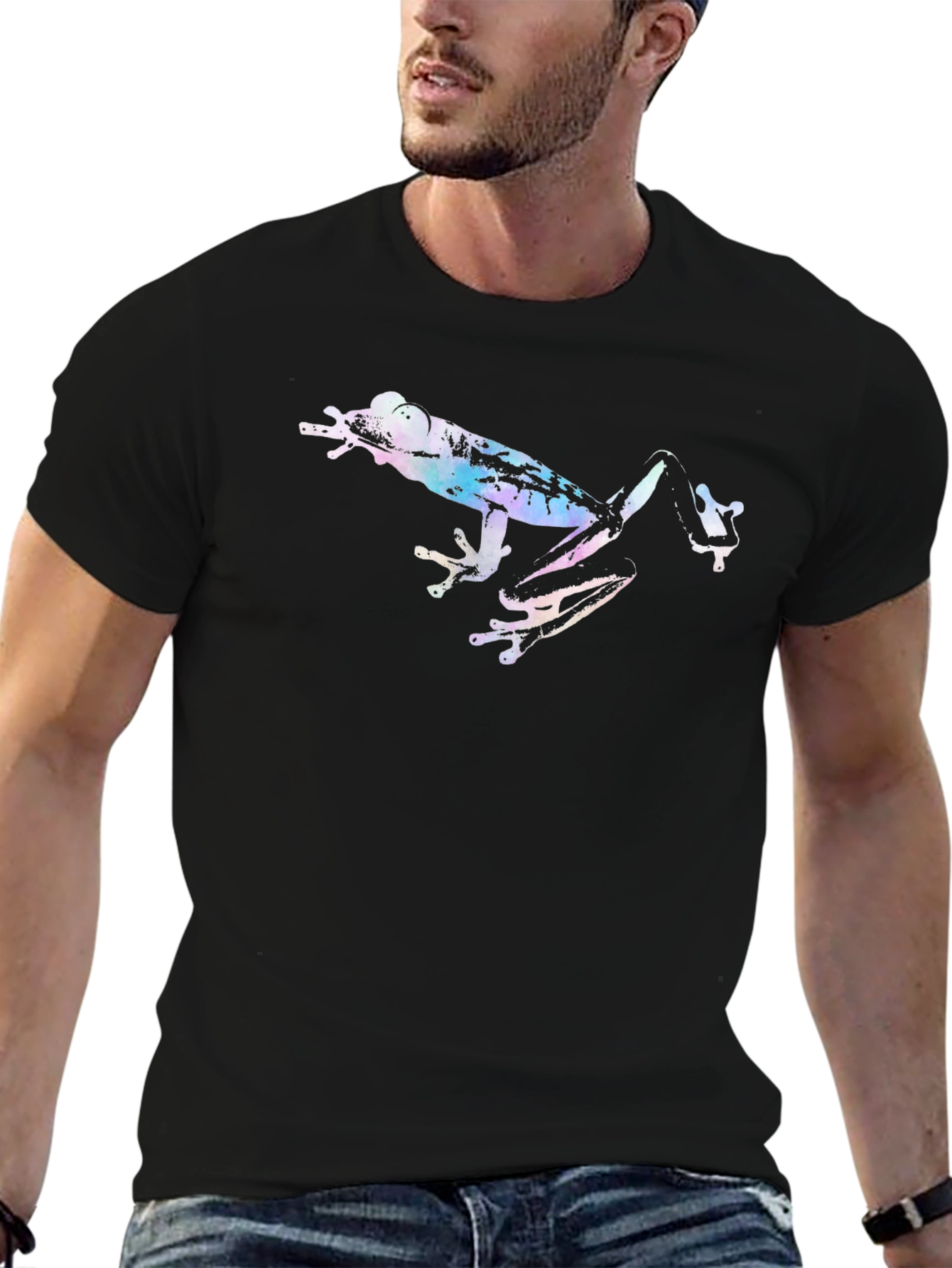 Funky Frog Tee - Black Casual T-Shirt