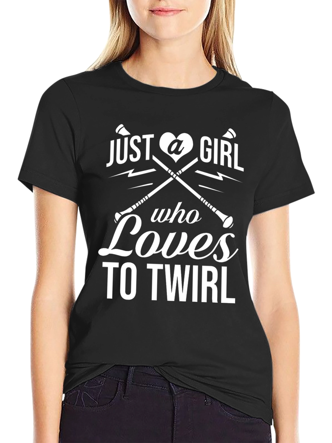 Just a Girl Who Loves to Twirl Black T-Shirt