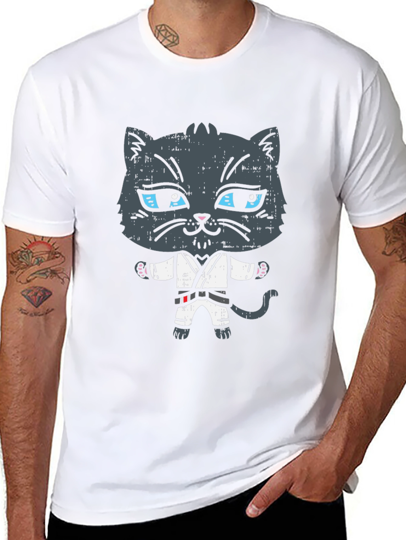 Karate Cat T-Shirt - Martial Arts Kitten Tee