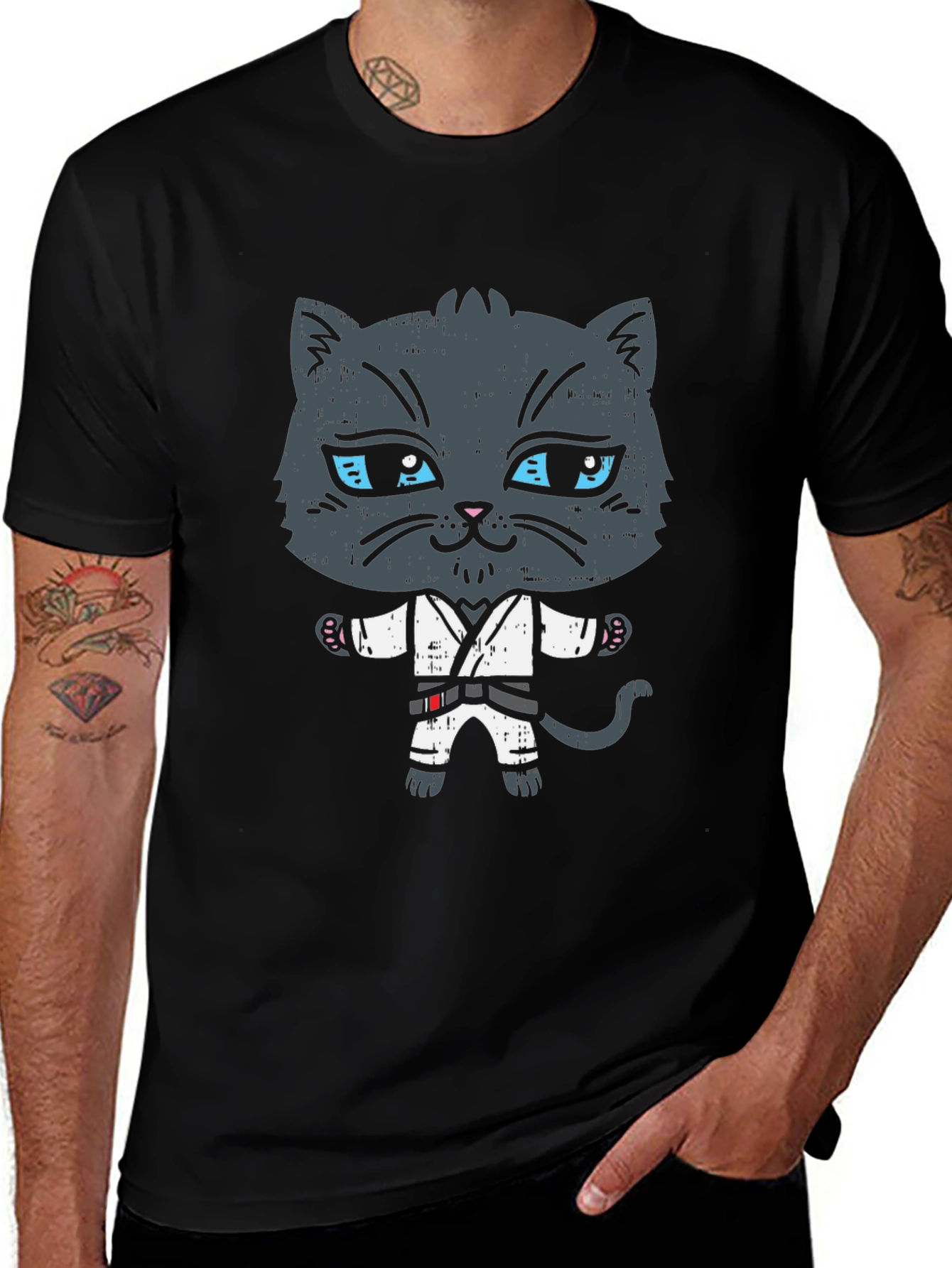 Karate Cat T-Shirt - Martial Arts Kitten Tee