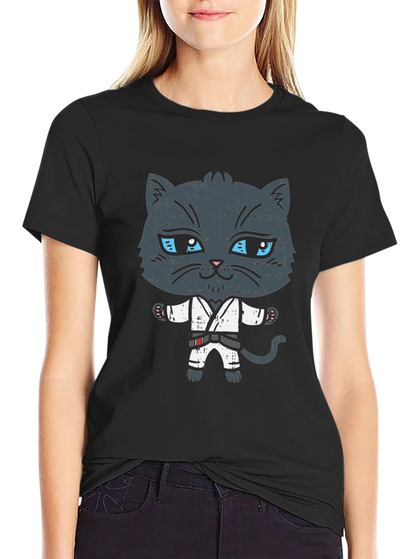 Karate Cat T-Shirt - Martial Arts Kitten Tee