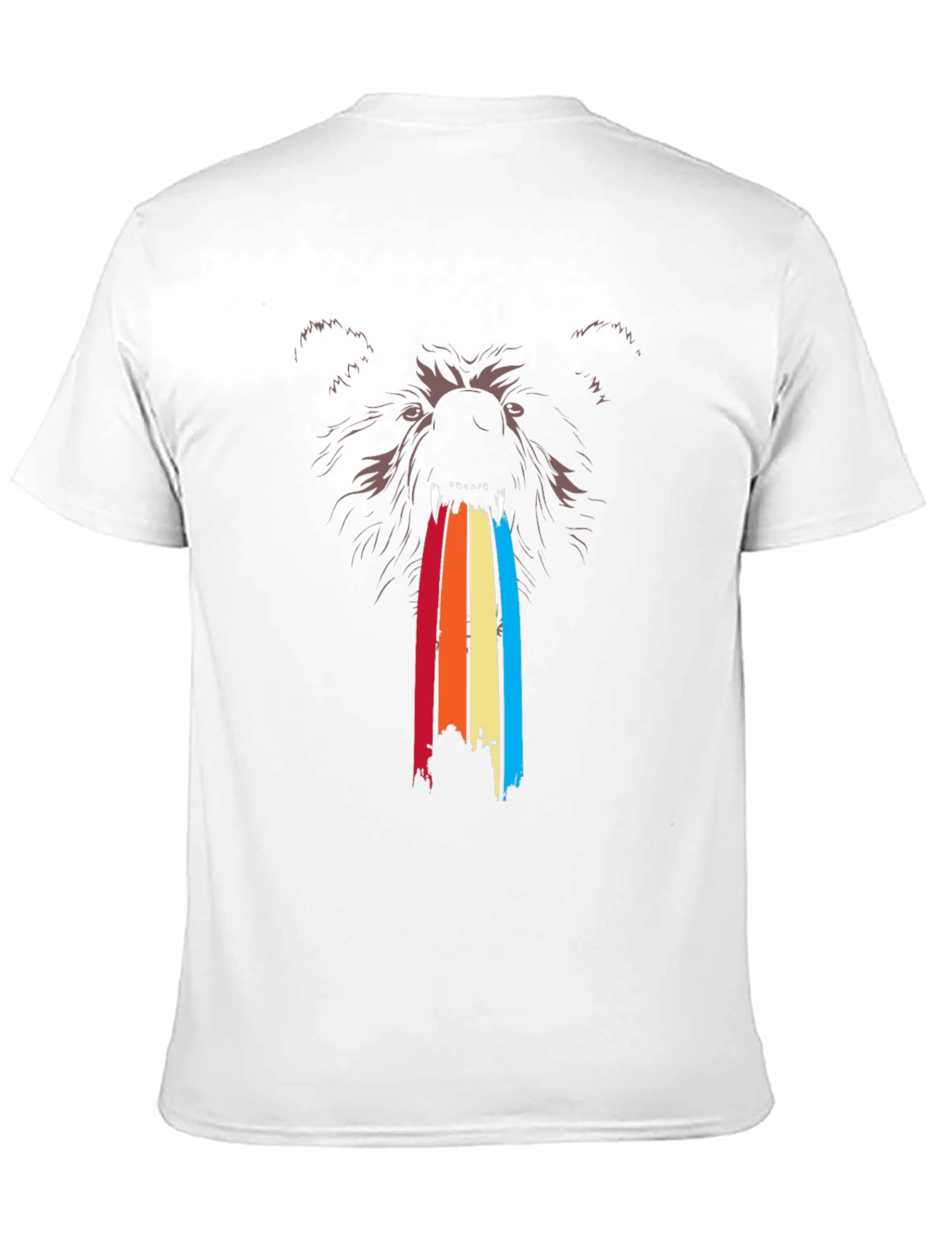 Retro Bear Rainbow T-Shirt - Unique Graphic Tee