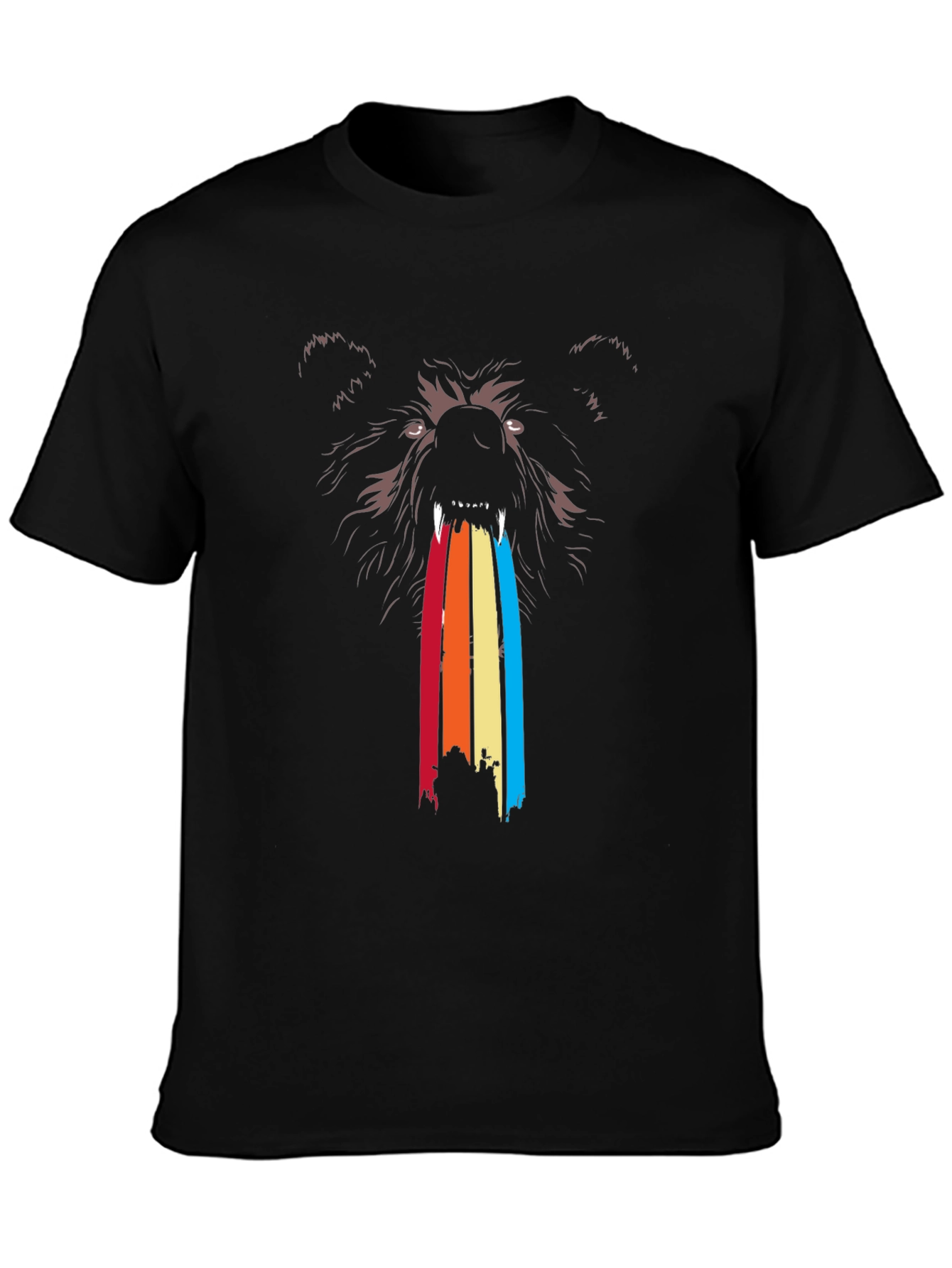 Retro Bear Rainbow T-Shirt - Unique Graphic Tee