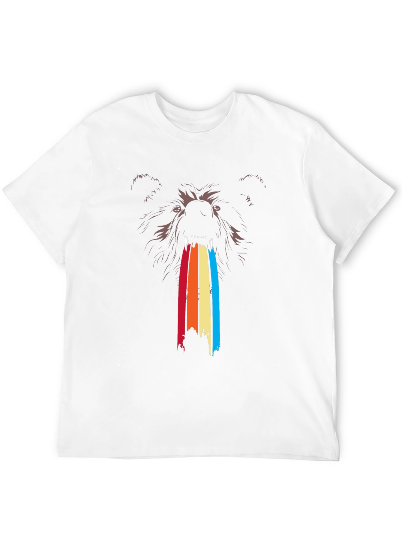 Retro Bear Rainbow T-Shirt - Unique Graphic Tee