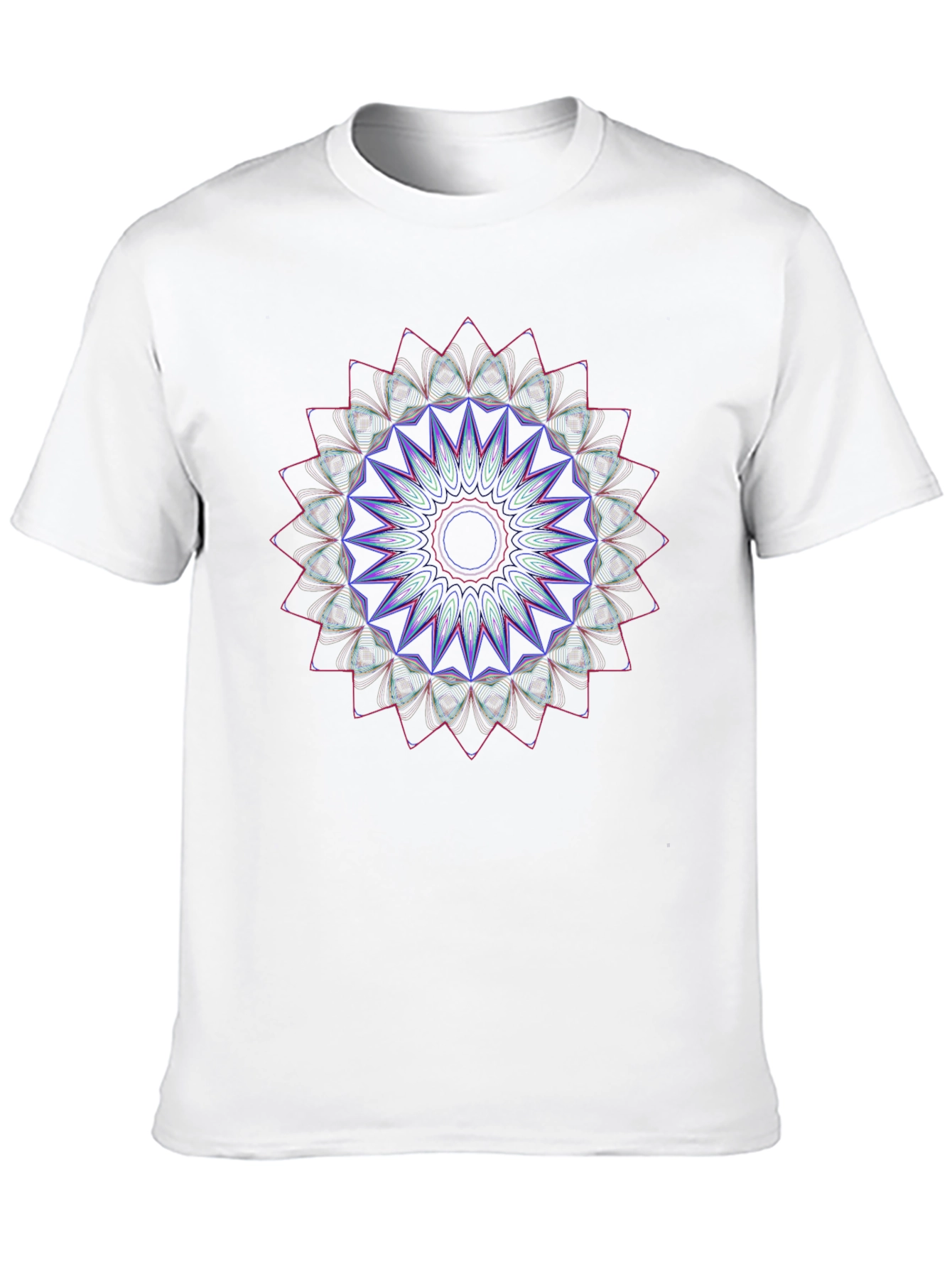 Geometric Mandala Graphic T-Shirt - Black