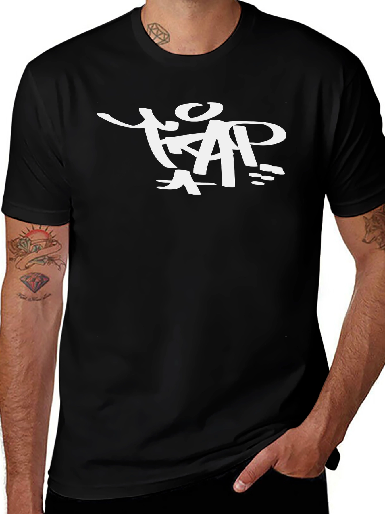 Trap T-Shirt - Black Crew Neck Tee
