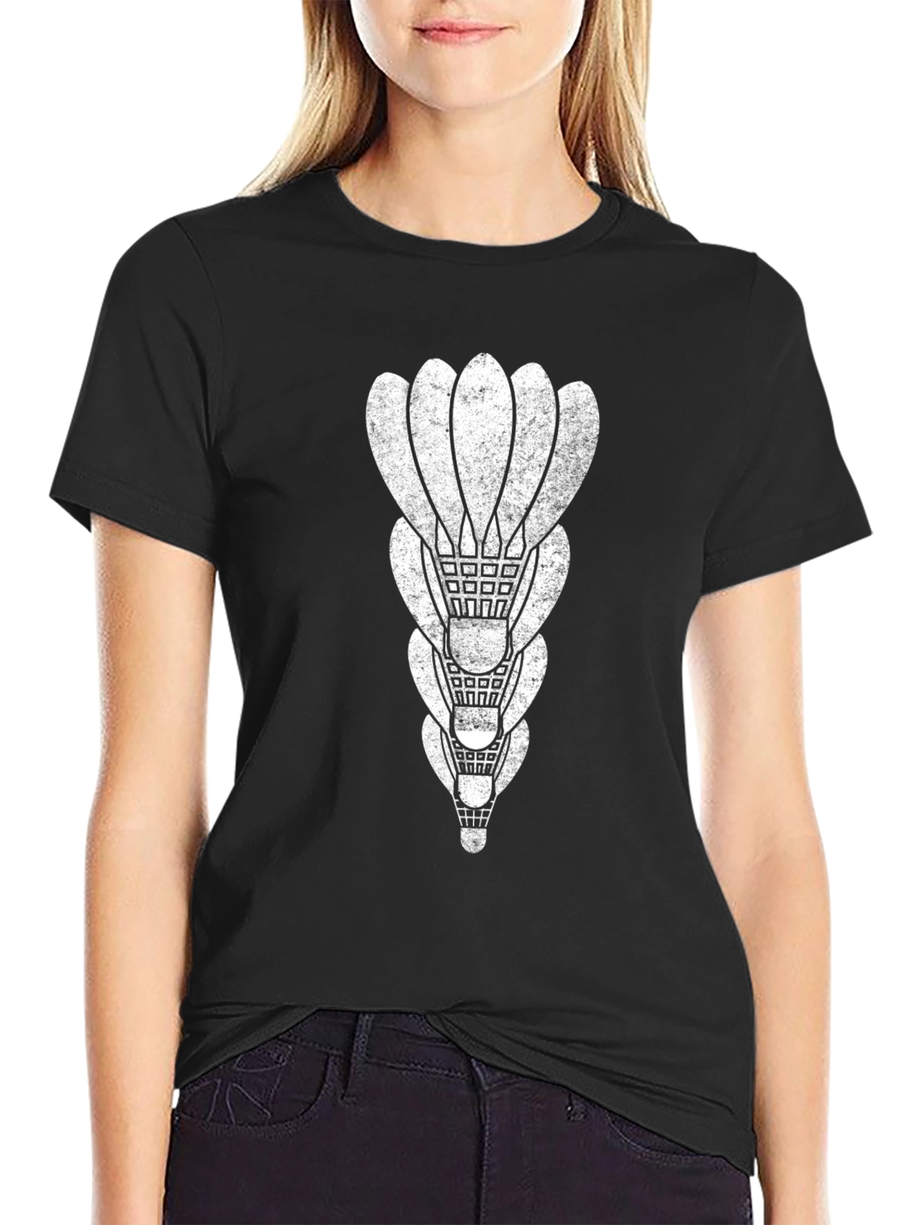 Shuttlecock Stacking Black T-Shirt