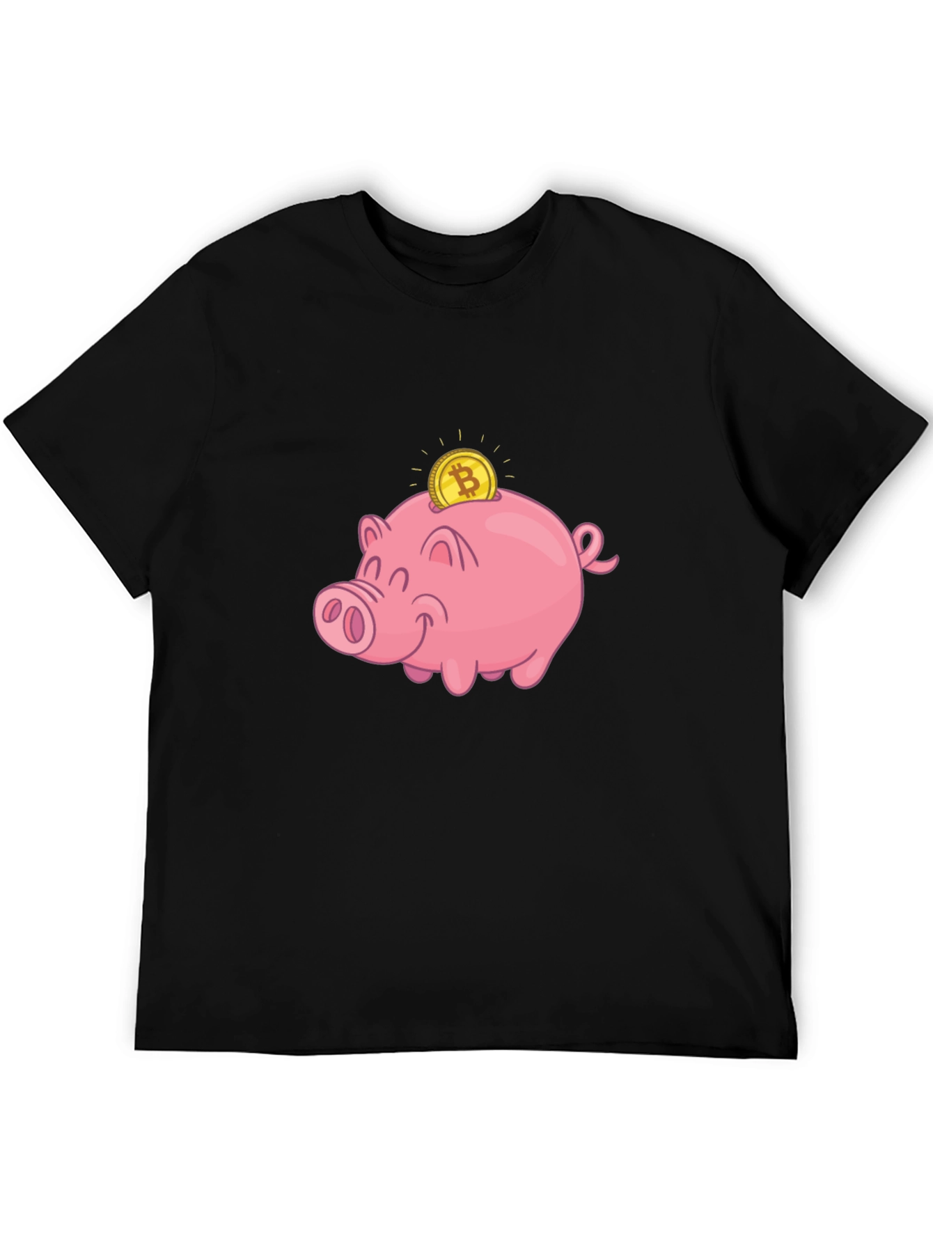Bitcoin Piggy Bank Black T-Shirt