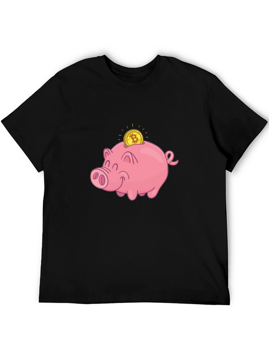 Bitcoin Piggy Bank Black T-Shirt