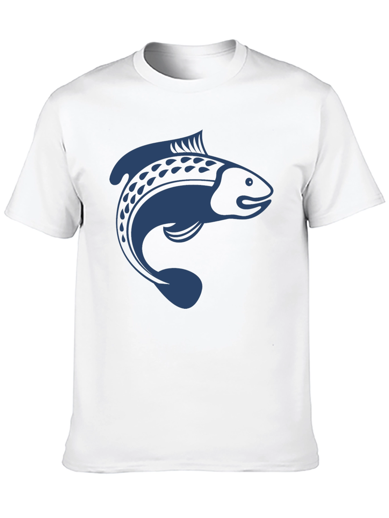 Fish Graphic Tee - Mens Black Cotton T-Shirt