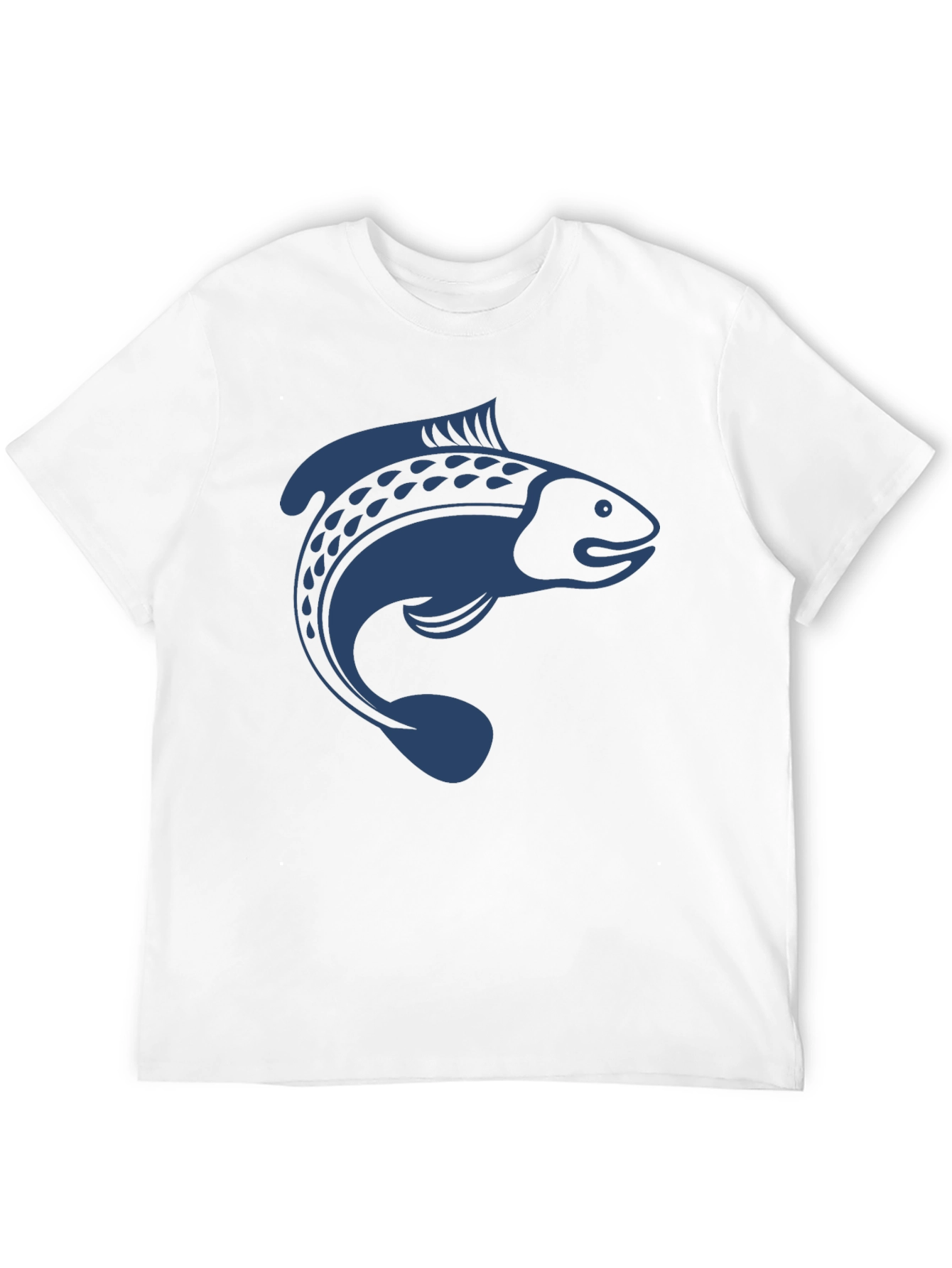 Fish Graphic Tee - Mens Black Cotton T-Shirt