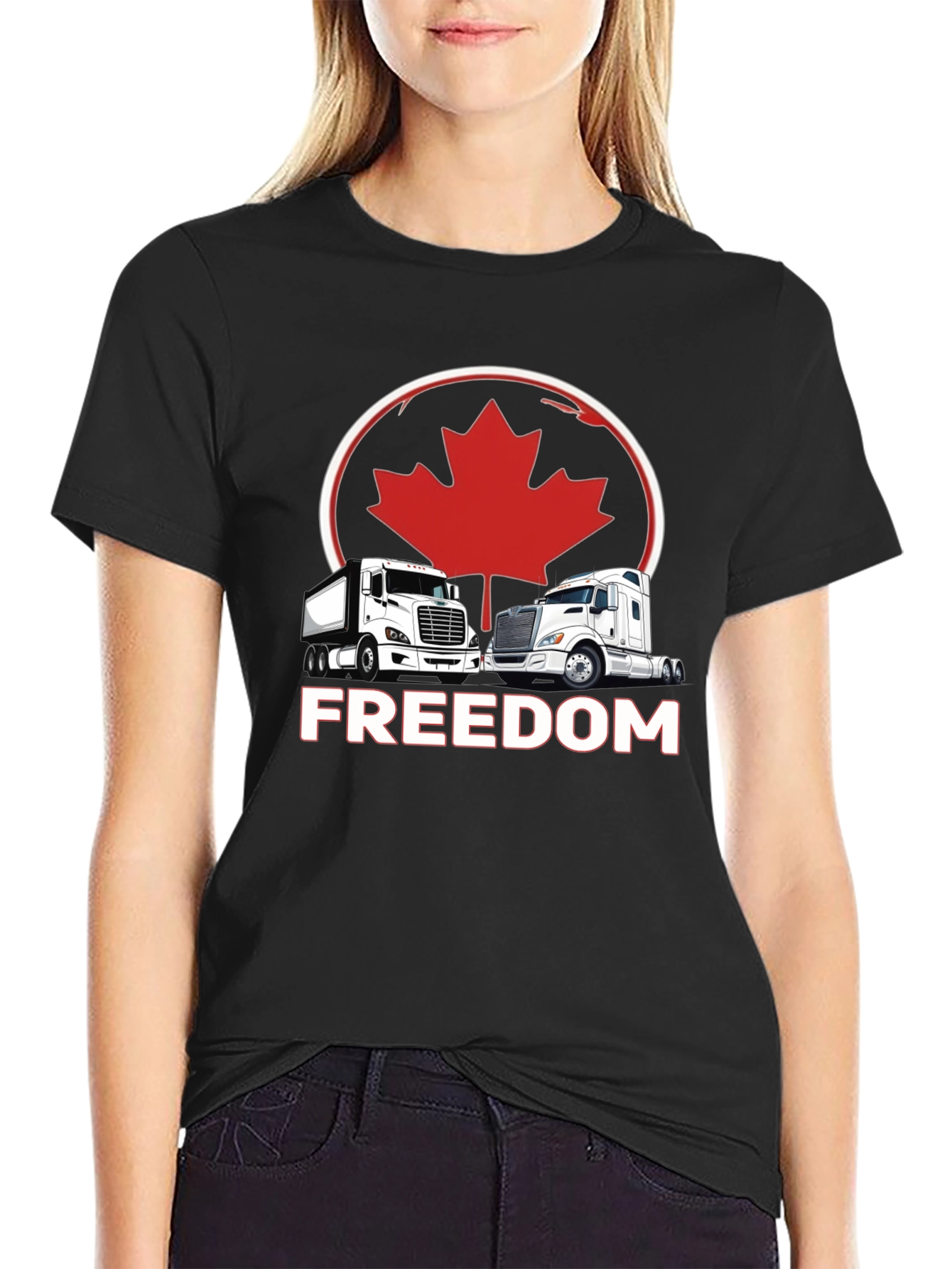 Freedom Trucker T-Shirt Canada Maple Leaf