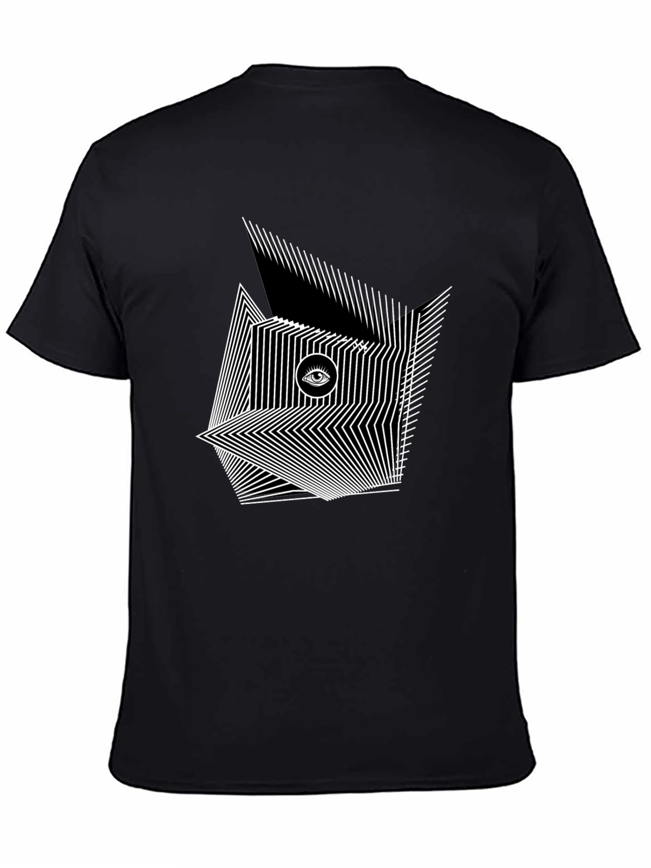 Abstract Eye Design Black T-Shirt