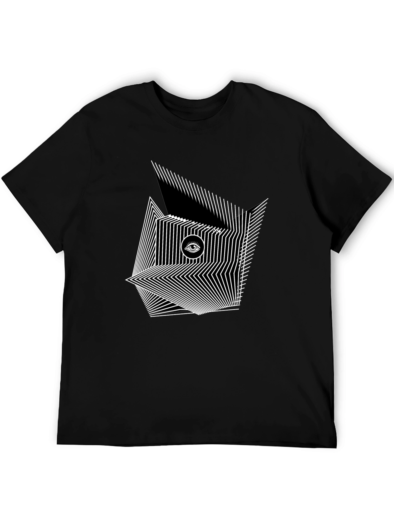 Abstract Eye Design Black T-Shirt