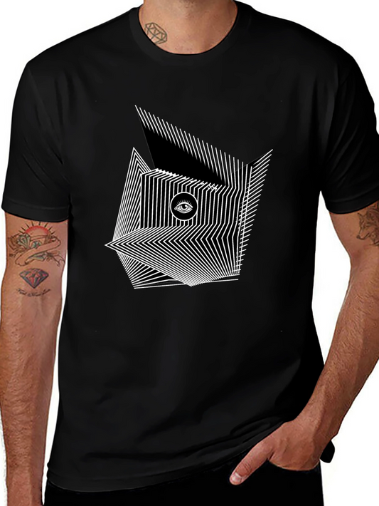 Abstract Eye Design Black T-Shirt
