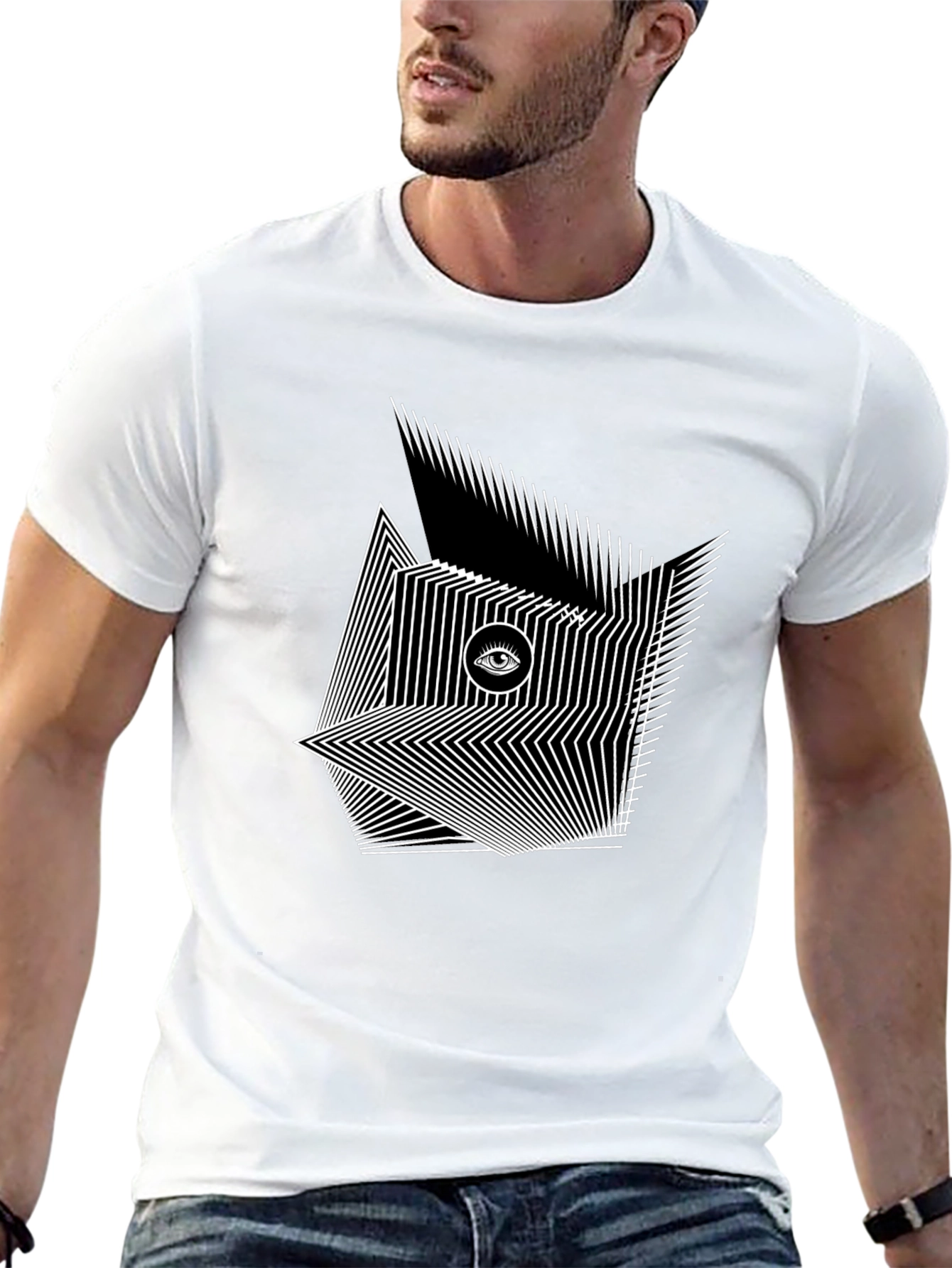 Abstract Eye Design Black T-Shirt