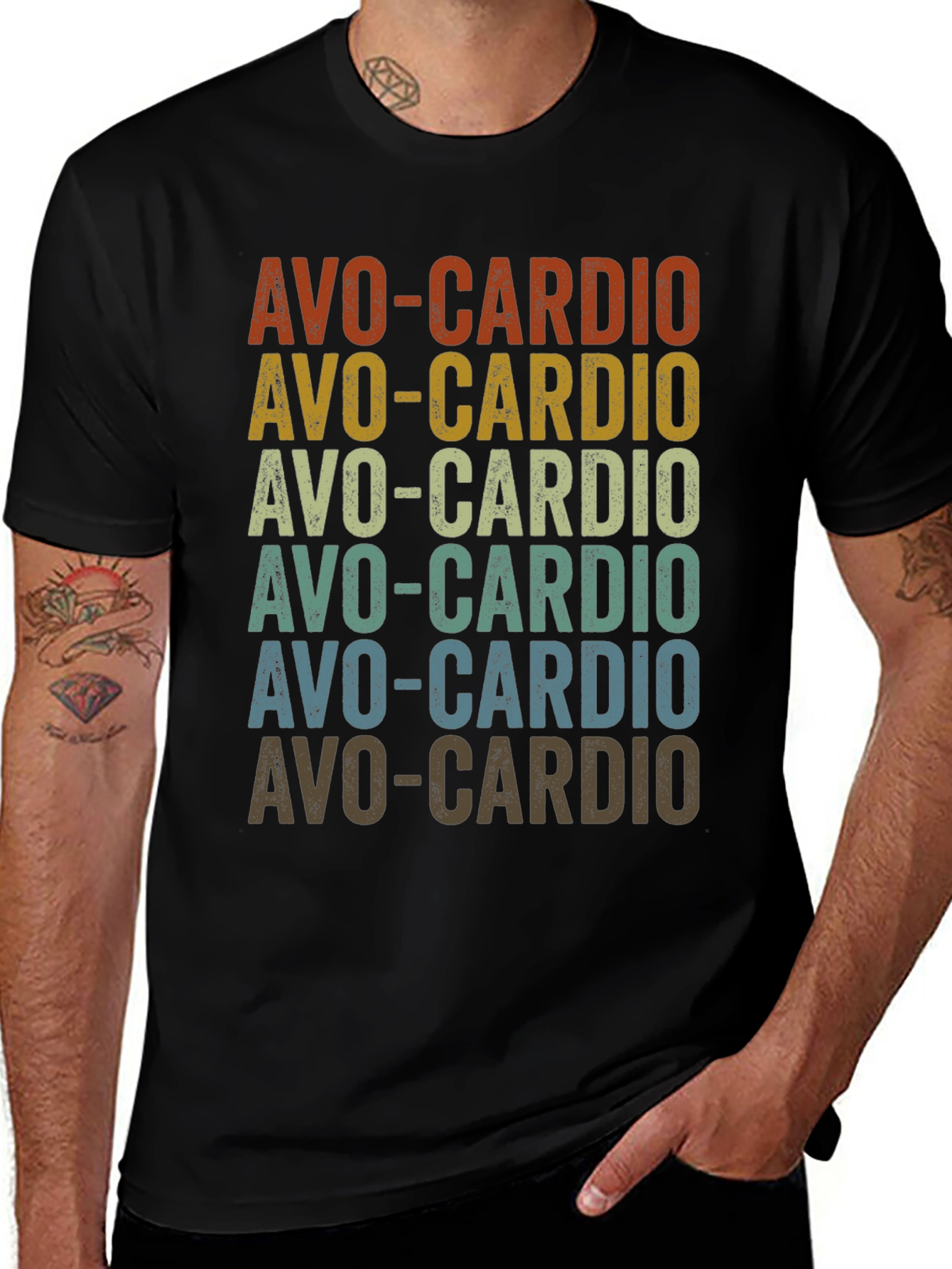 Avo-Cardio Graphic T-Shirt - Trendy Avocado Workout Tee