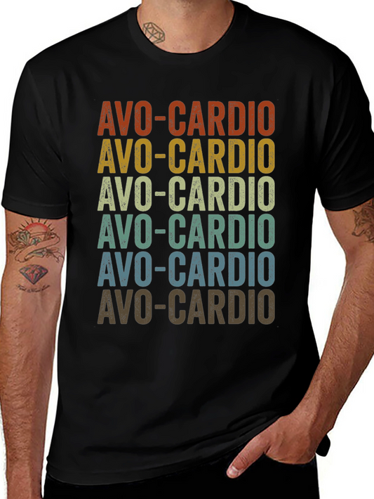 Avo-Cardio Graphic T-Shirt - Trendy Avocado Workout Tee