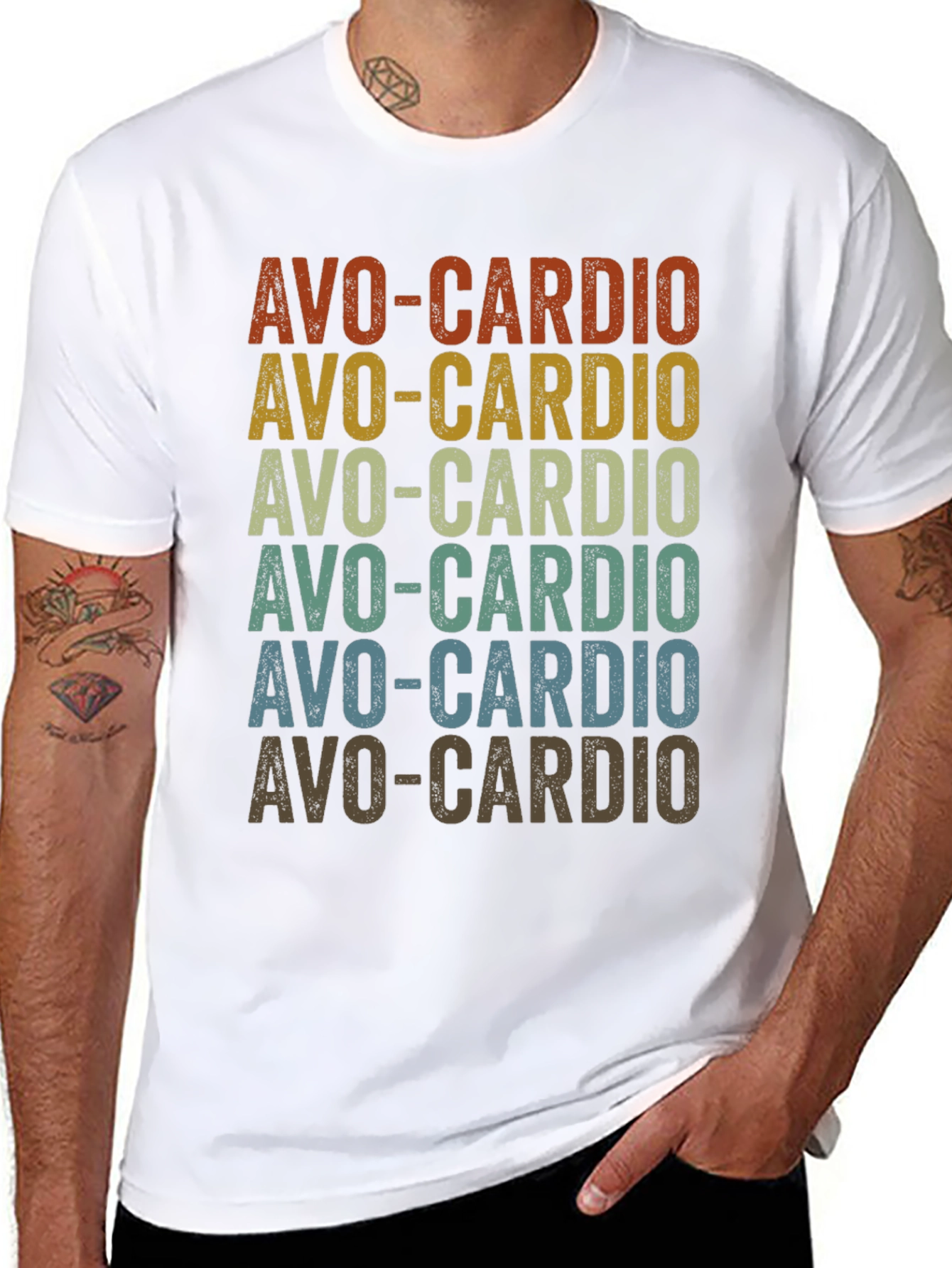 Avo-Cardio Graphic T-Shirt - Trendy Avocado Workout Tee