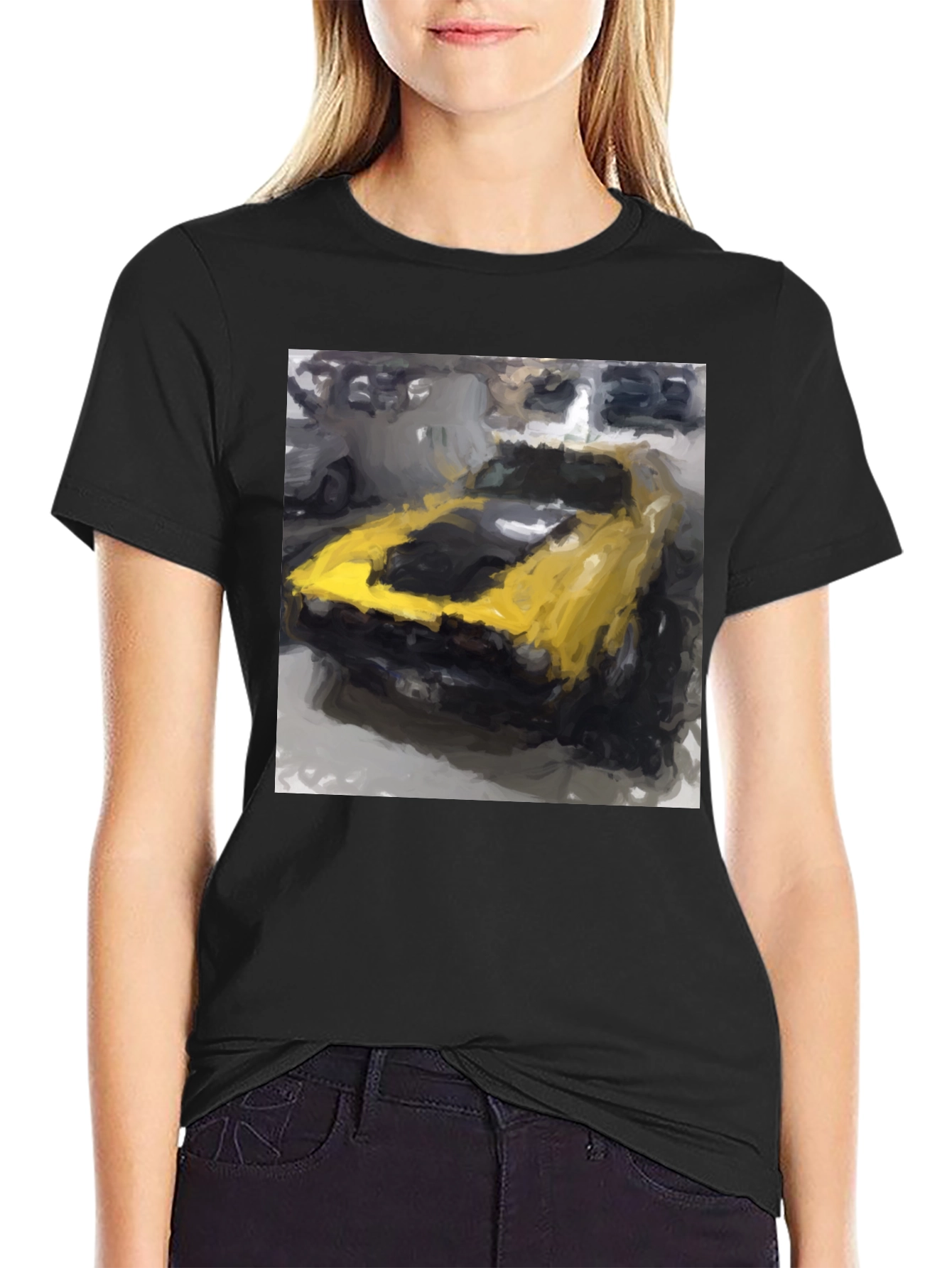 Yellow Mustang Muscle Car Graphic Tee