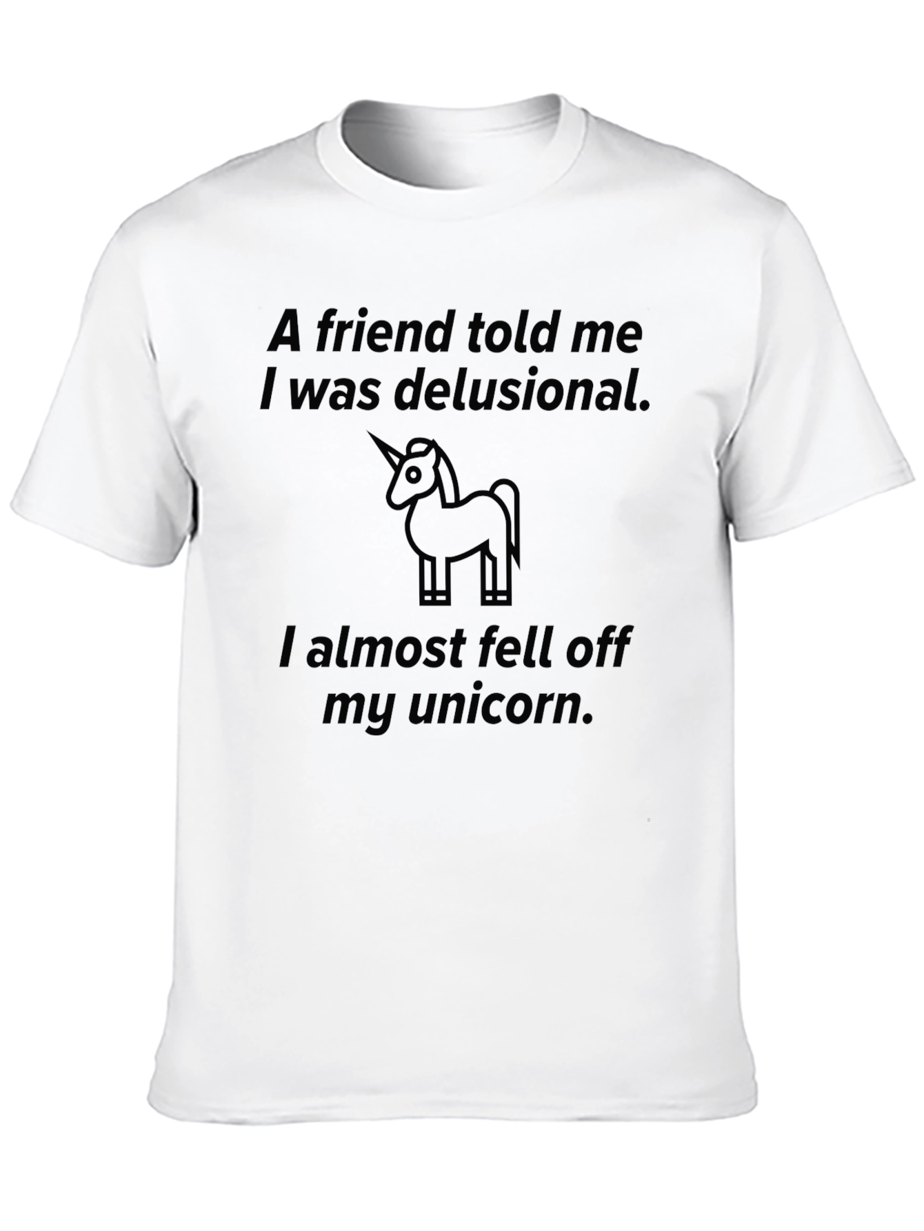 Delusional Unicorn Graphic Tee - Black