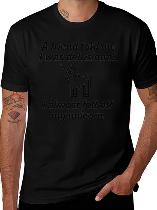 Delusional Unicorn Graphic Tee - Black