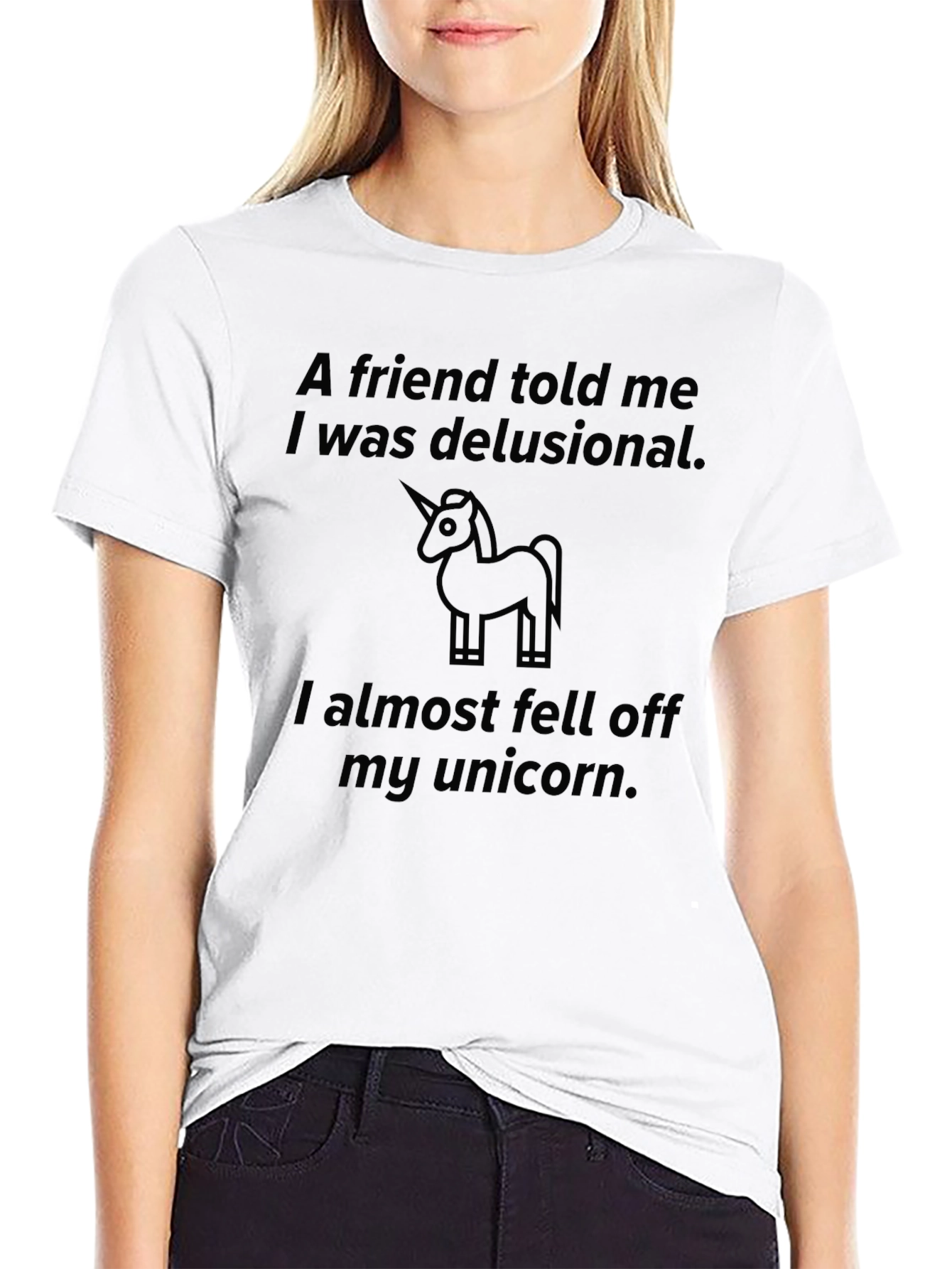 Delusional Unicorn Graphic Tee - Black