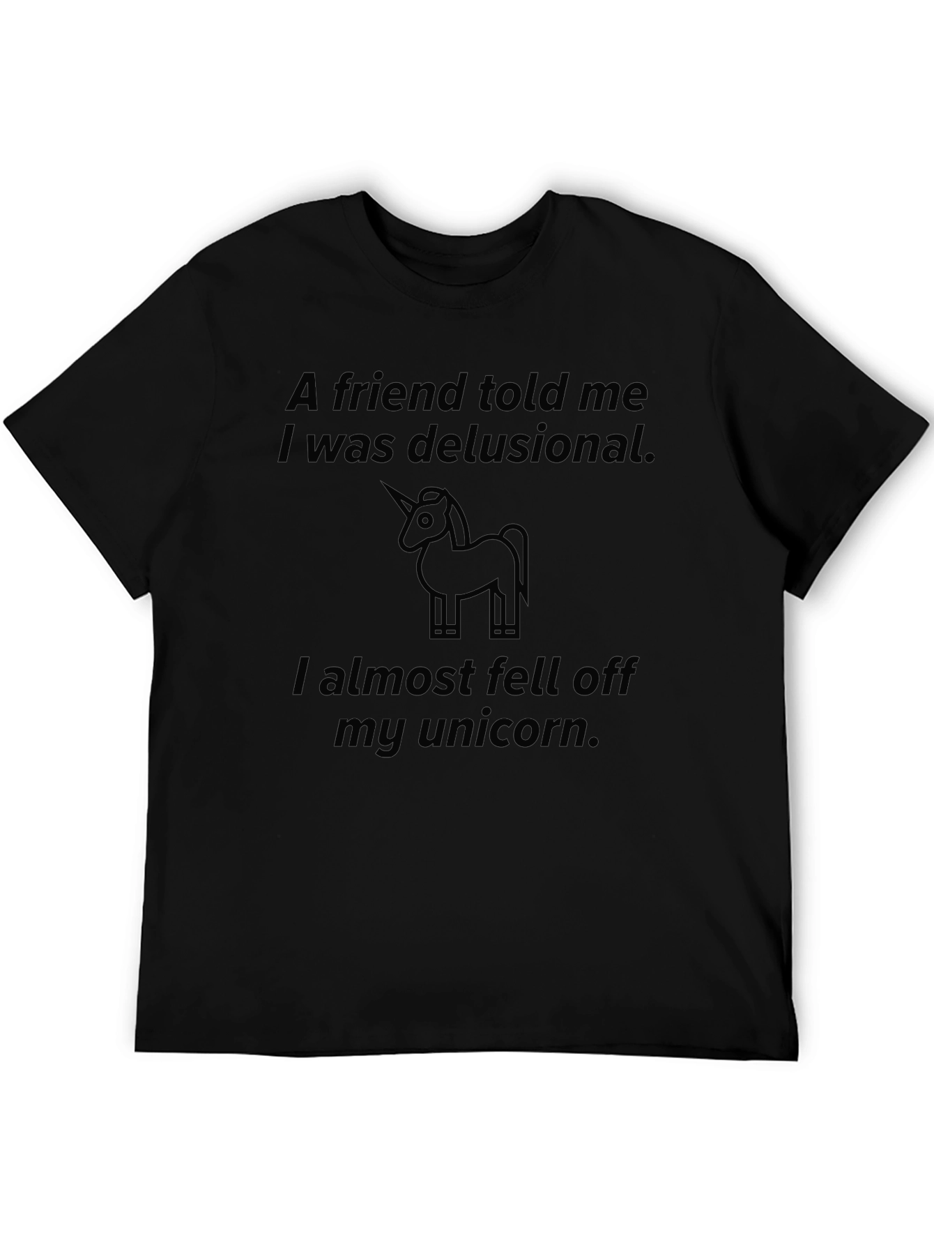 Delusional Unicorn Graphic Tee - Black