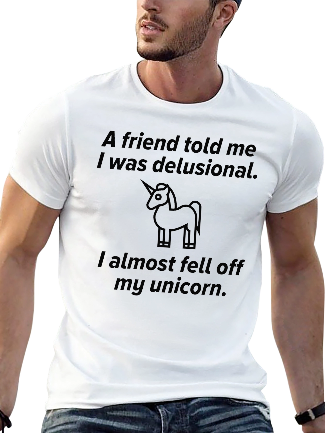 Delusional Unicorn Graphic Tee - Black