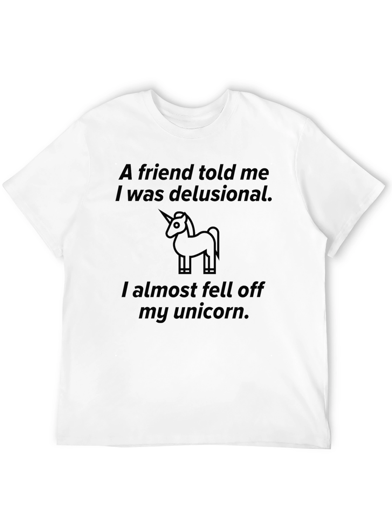 Delusional Unicorn Graphic Tee - Black
