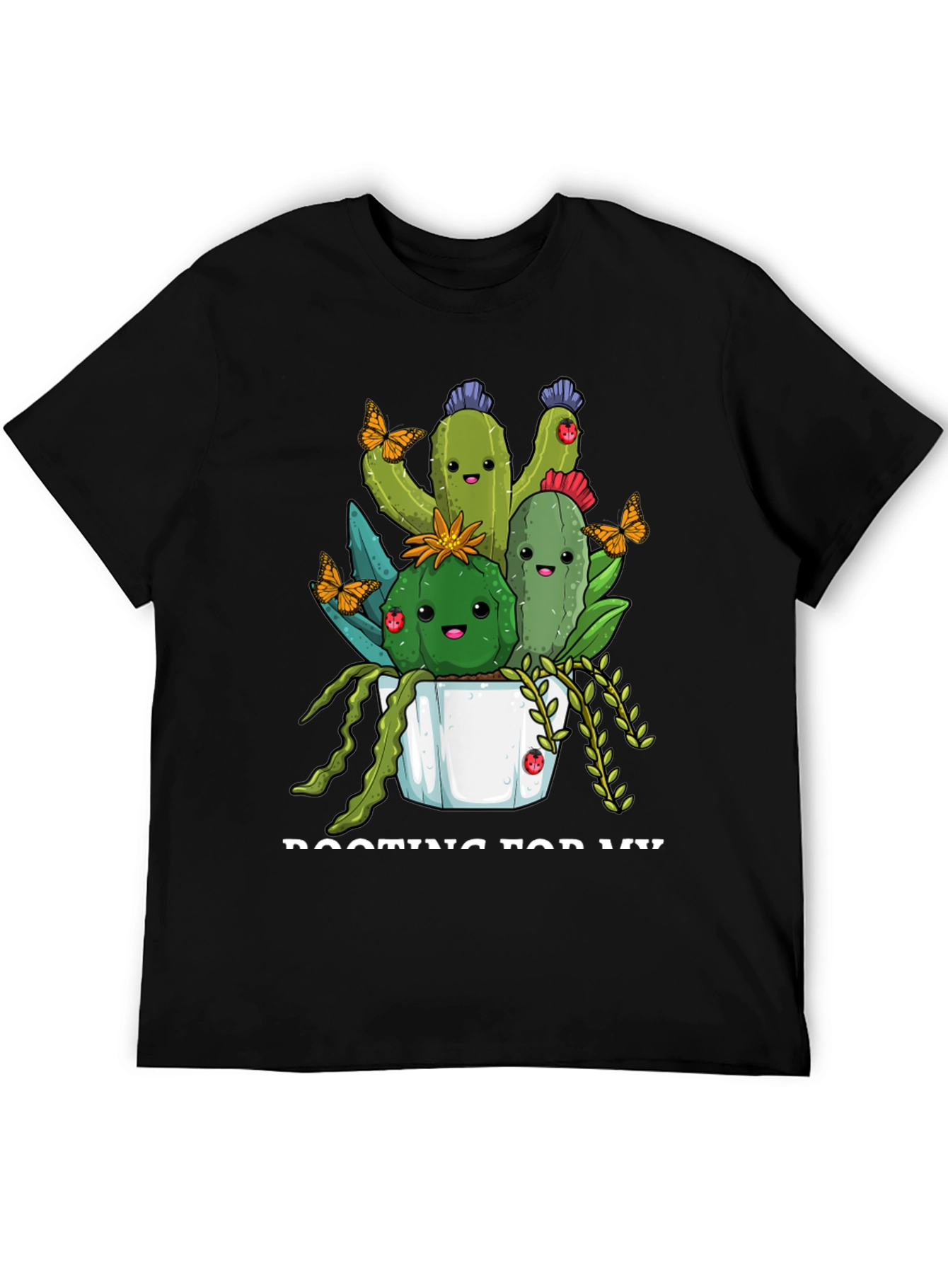 Cute Cactus Crew T-Shirt - Black