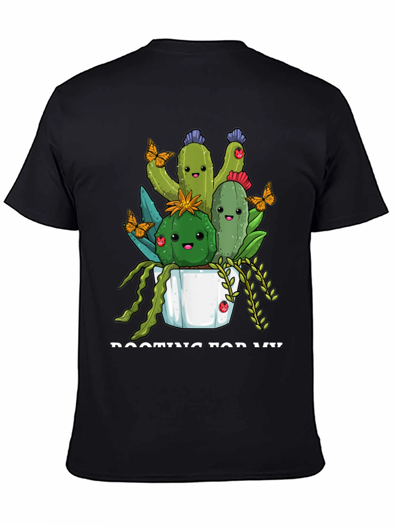 Cute Cactus Crew T-Shirt - Black
