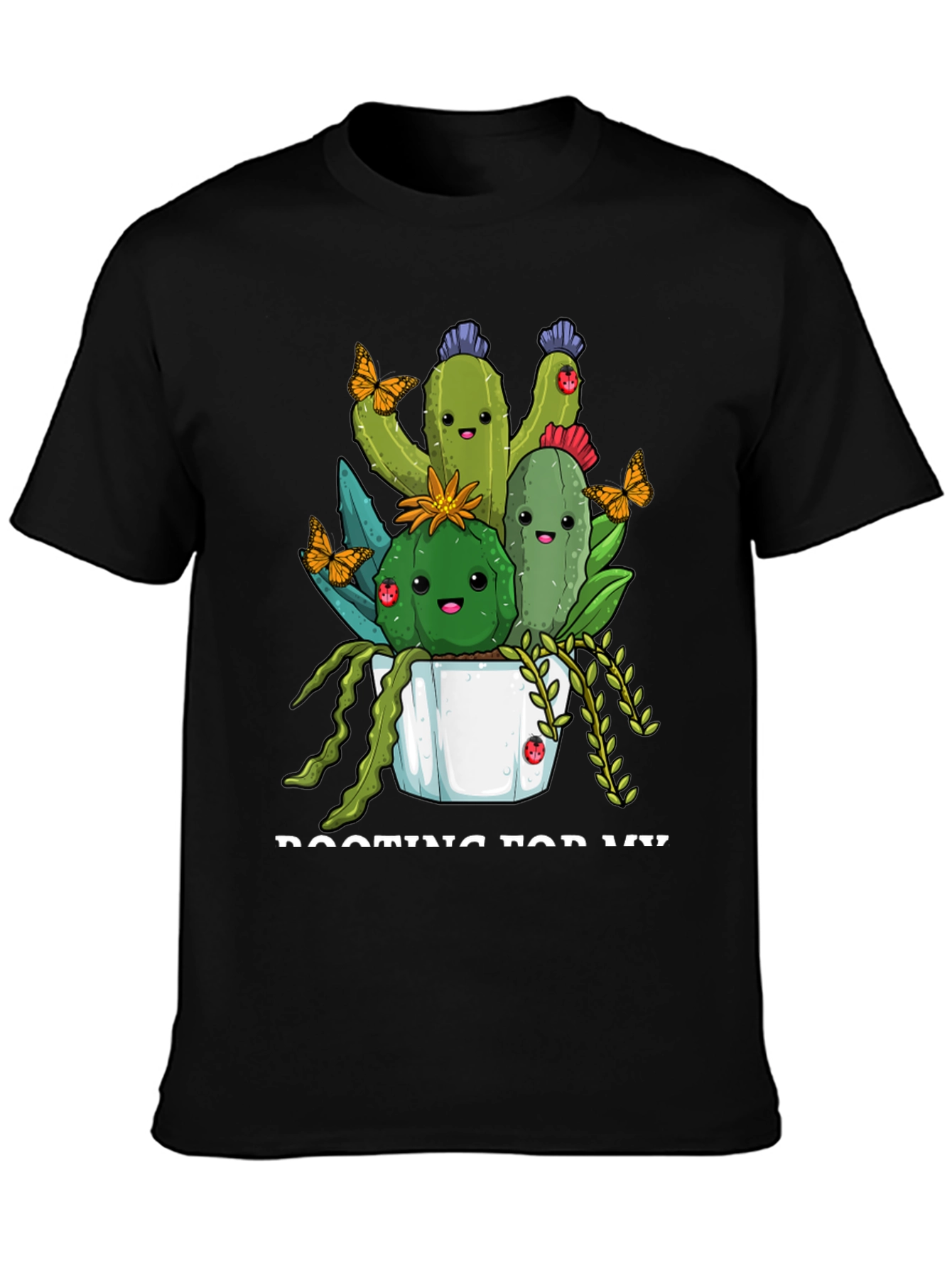Cute Cactus Crew T-Shirt - Black