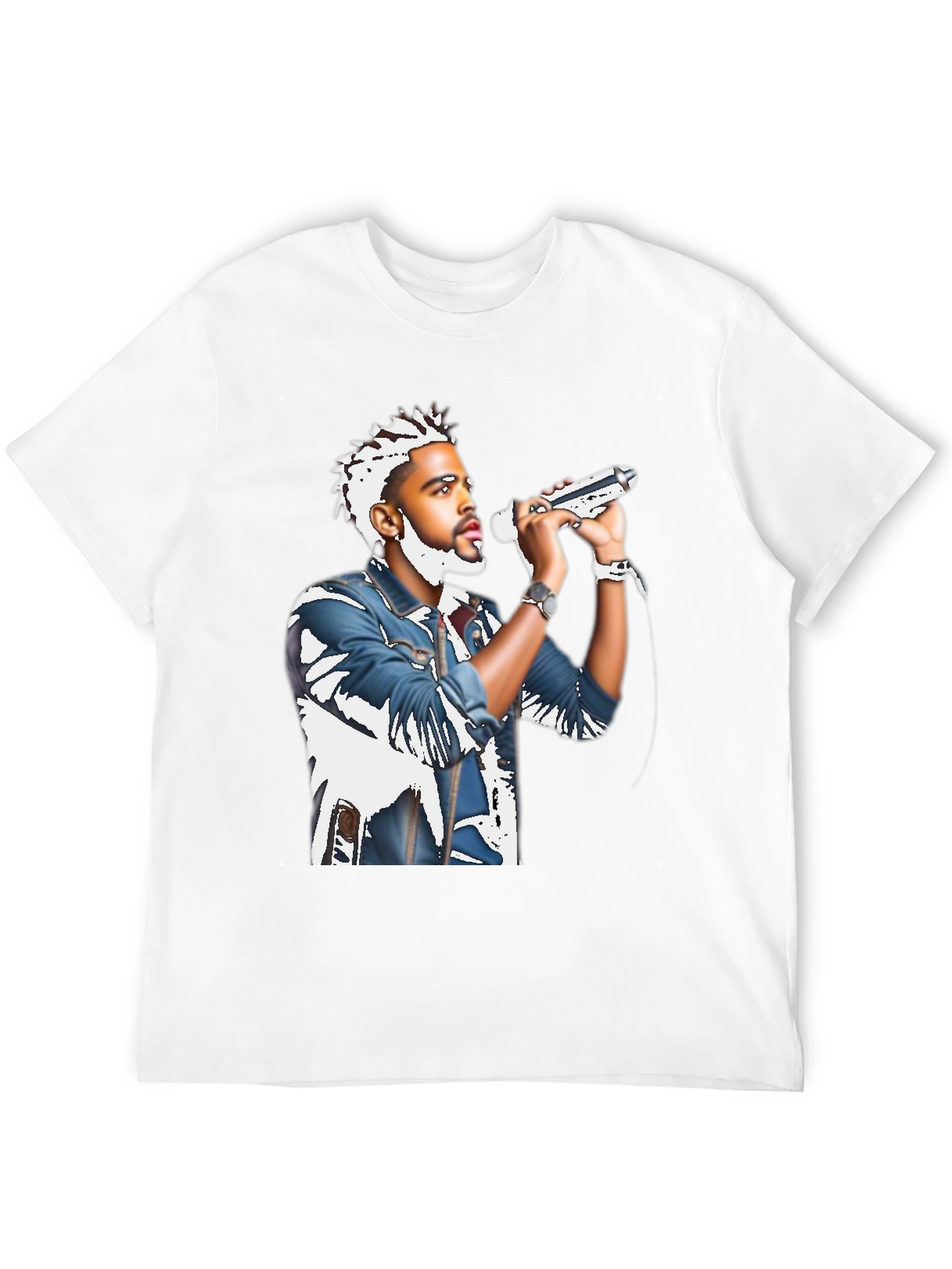 Black T-Shirt with Musician Graphic