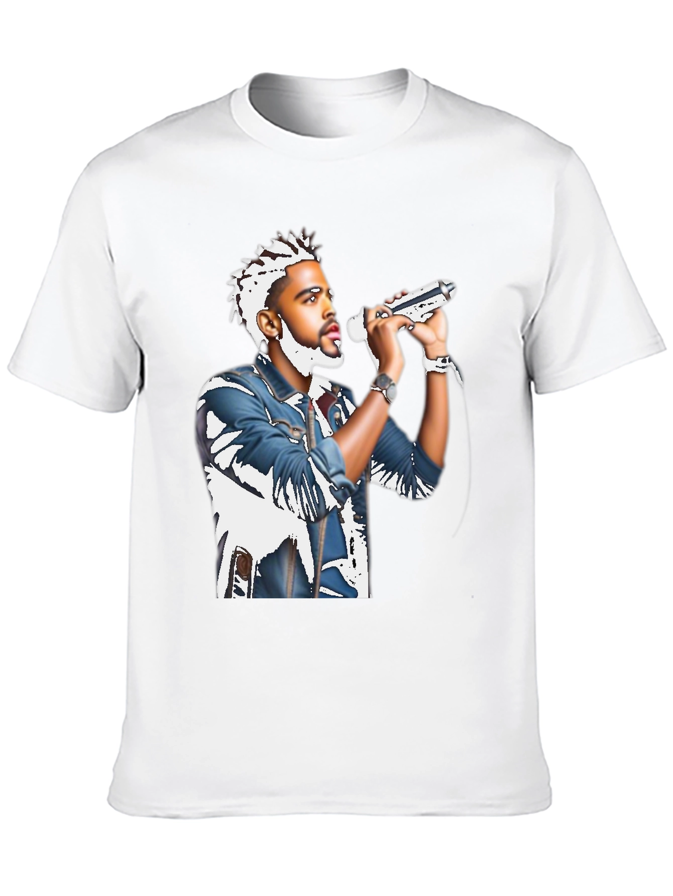 Black T-Shirt with Musician Graphic