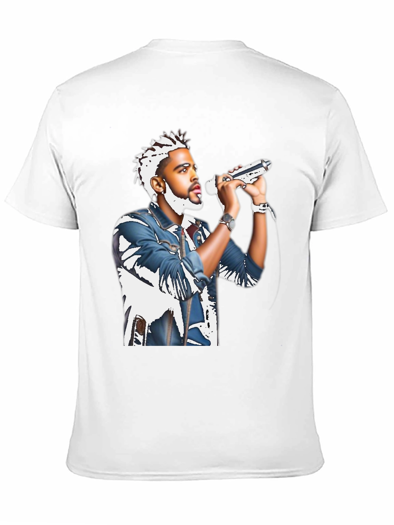Black T-Shirt with Musician Graphic