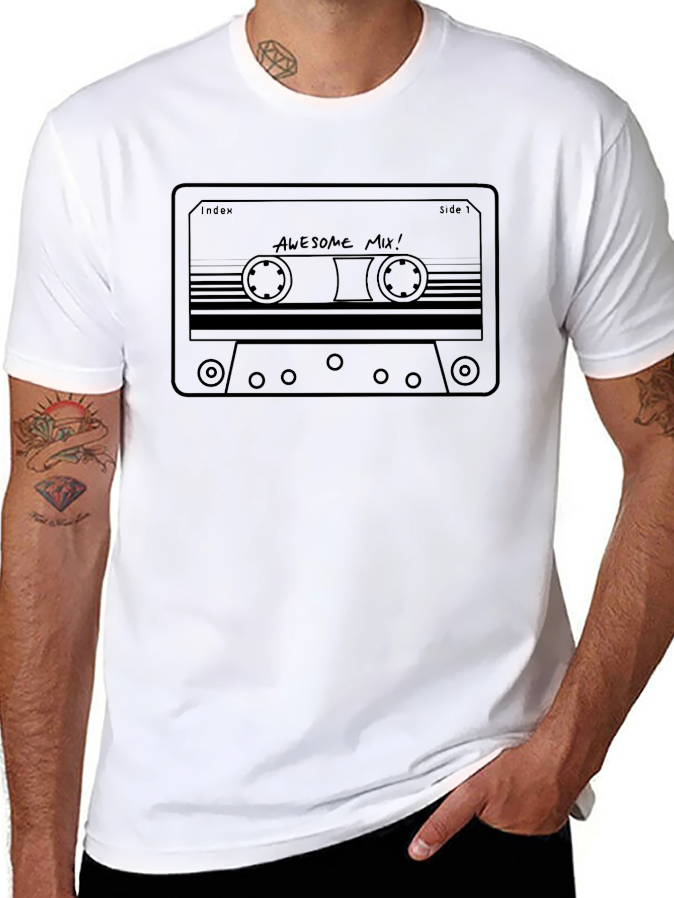 Awesome Mix Cassette Tape Graphic Tee - Black