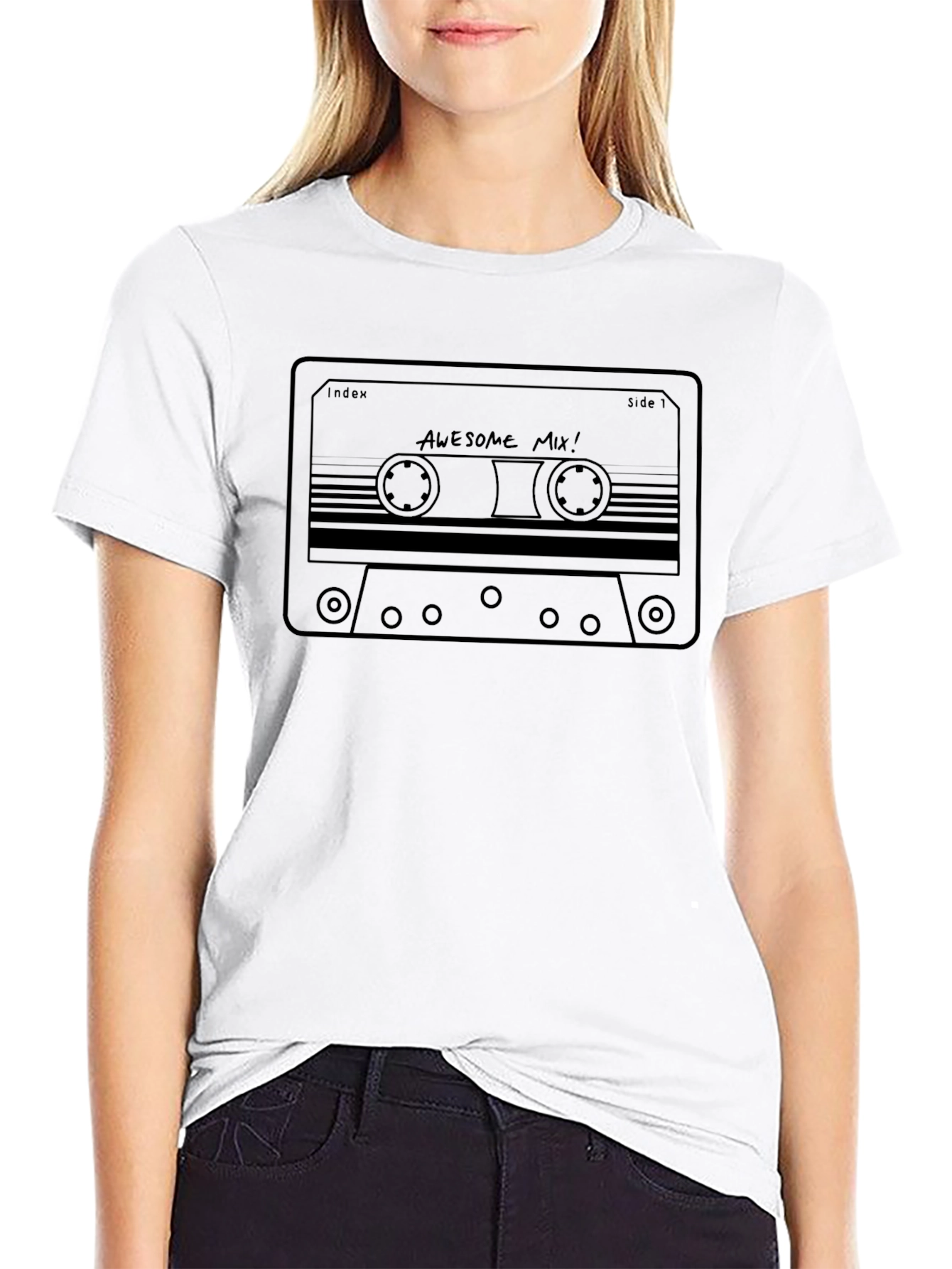 Awesome Mix Cassette Tape Graphic Tee - Black