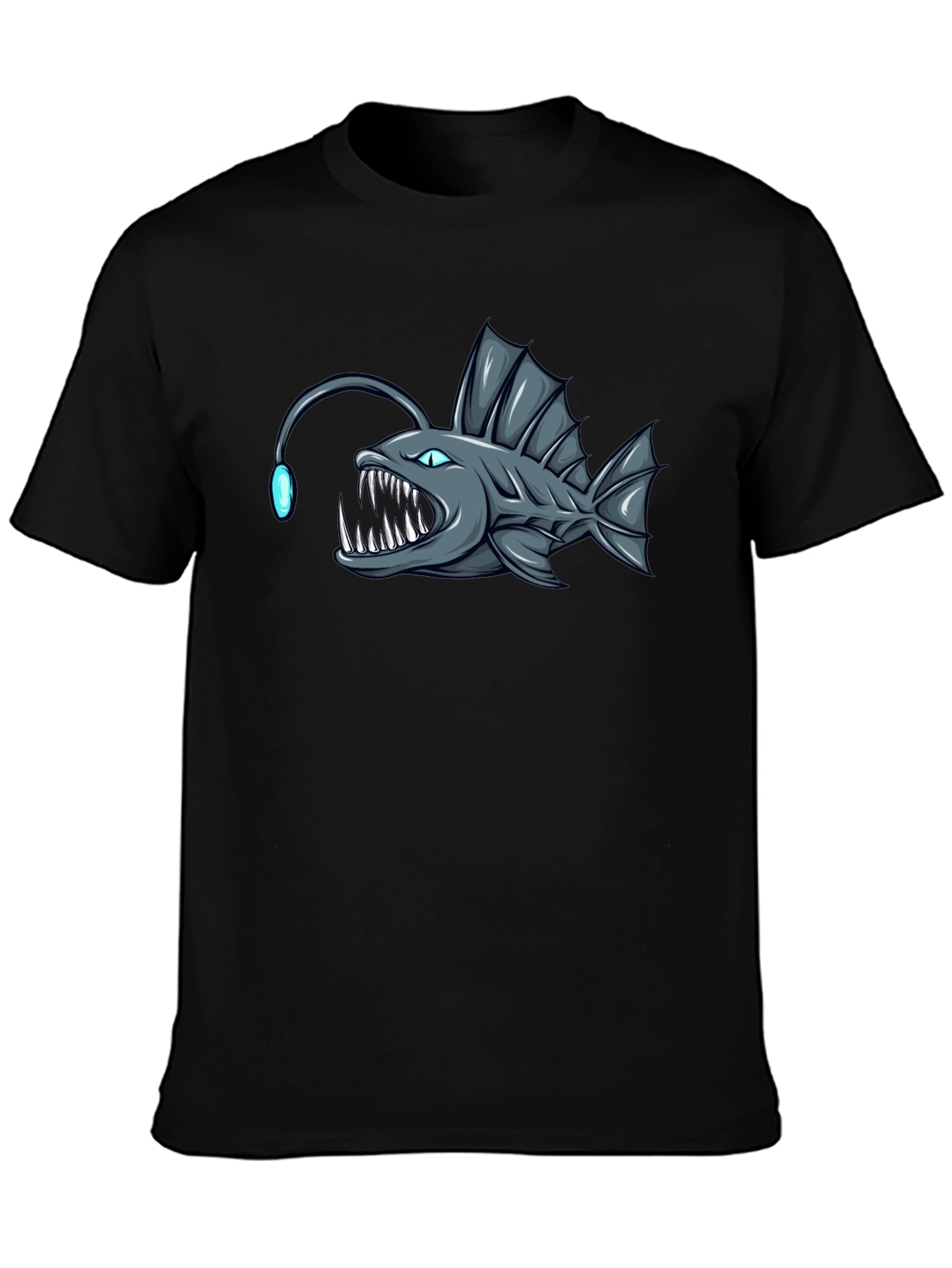 Angler Fish Graphic T-Shirt - Black