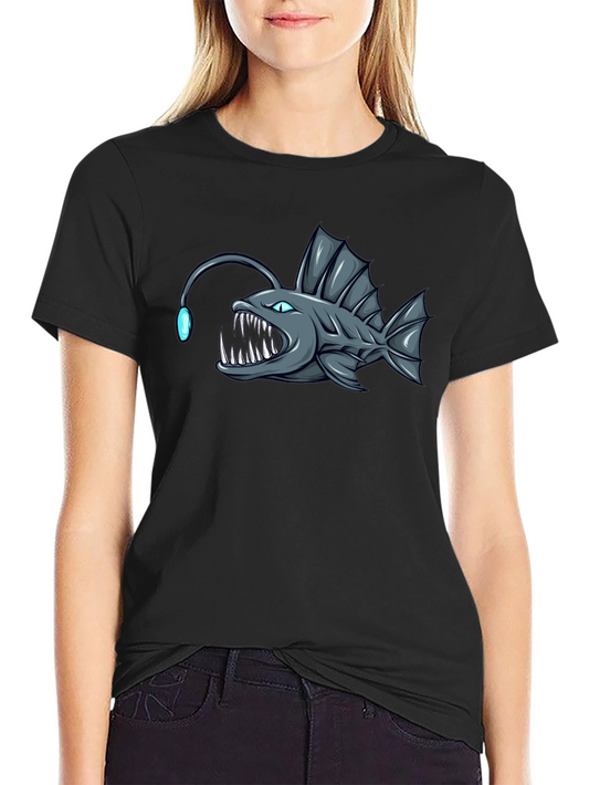 Angler Fish Graphic T-Shirt - Black