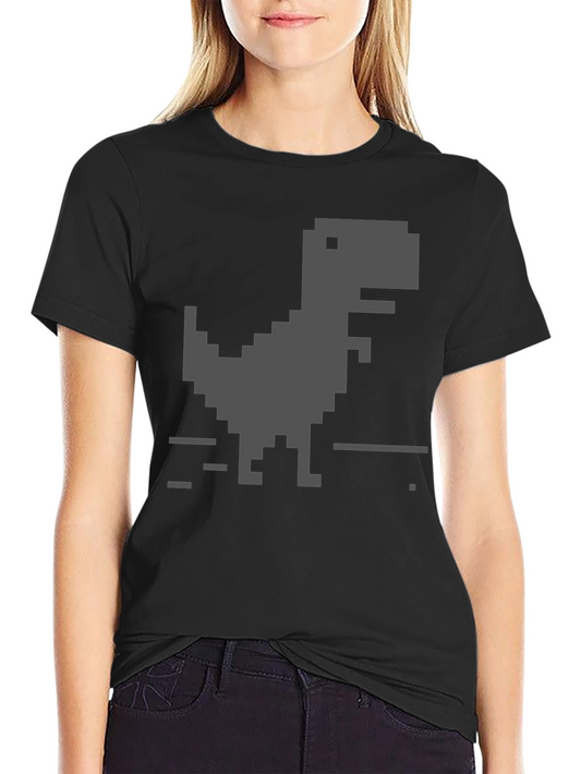 Pixel Dinosaur Black T-Shirt