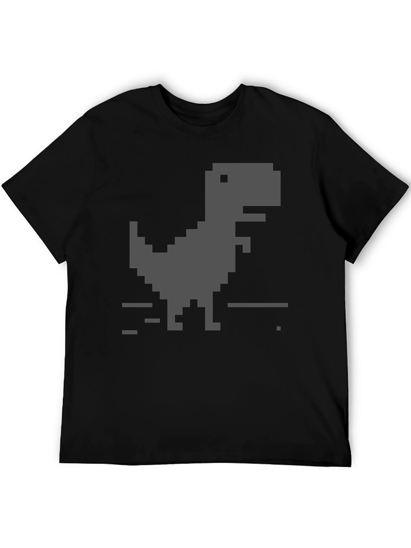 Pixel Dinosaur Black T-Shirt