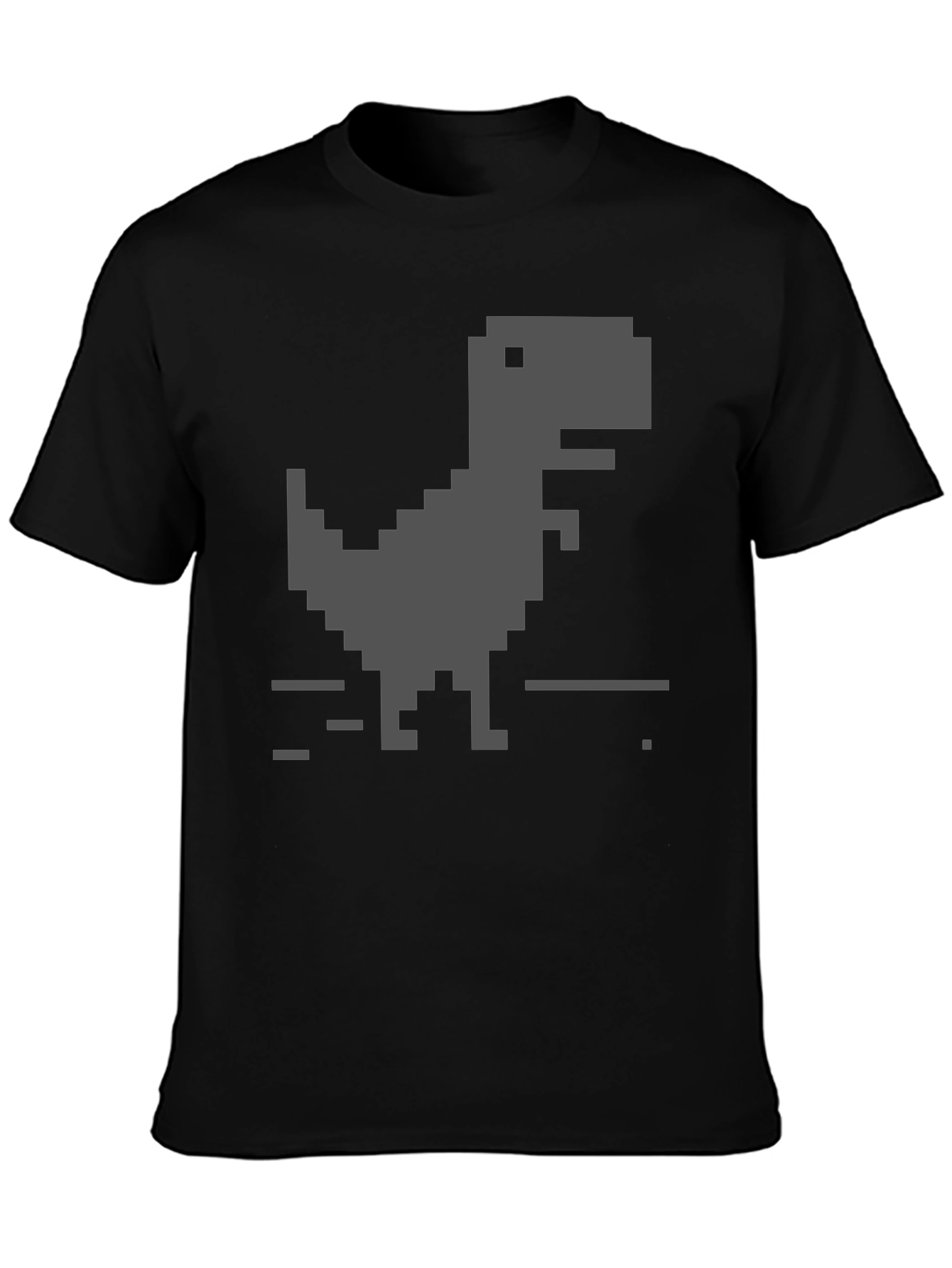 Pixel Dinosaur Black T-Shirt