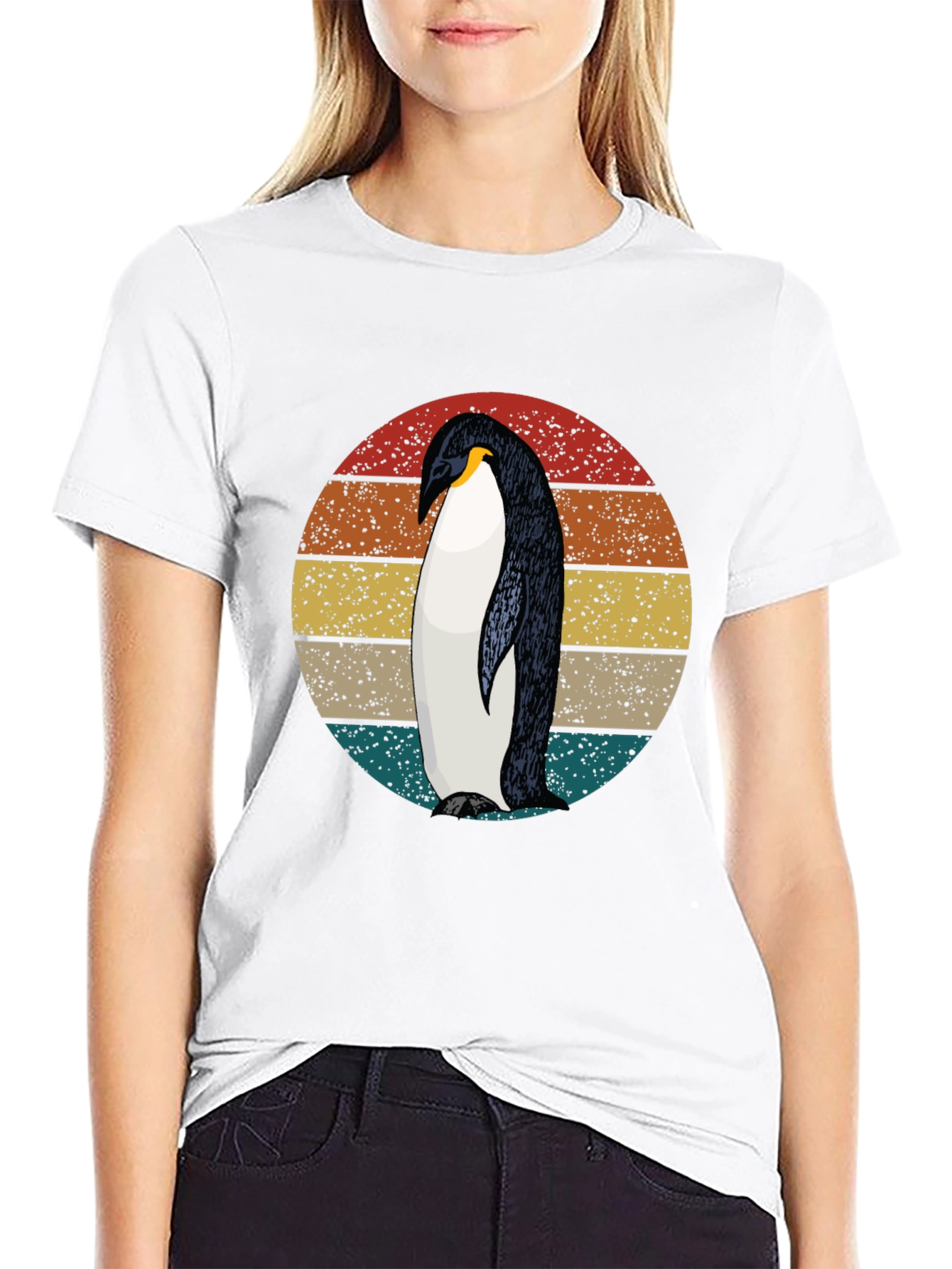 Retro Penguin Graphic Tee - Cool Black T-Shirt