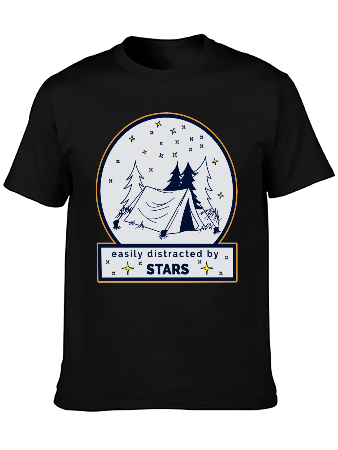 Easily Distracted By Stars Camping T-Shirt
