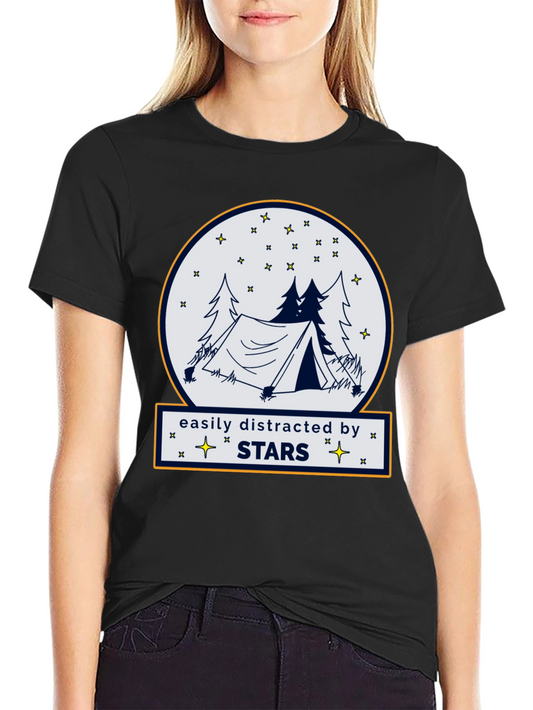 Easily Distracted By Stars Camping T-Shirt